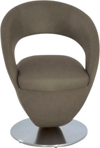 Design-Drehstuhl Wave mit Metall-Drehteller in Edelstahloptik