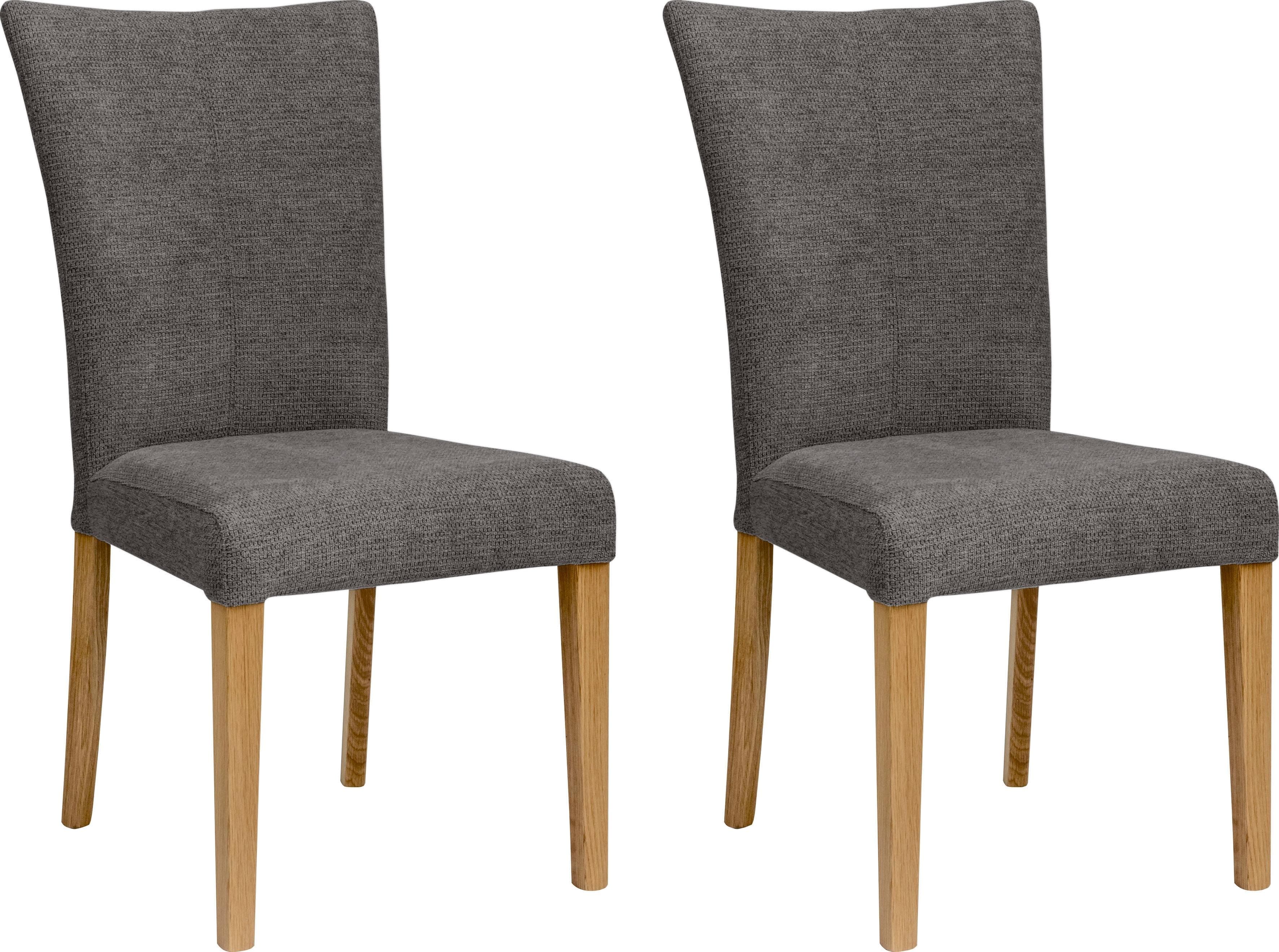 HOME AFFAIRE Aspen Polsterstuhl Esszimmerstuhl Grau Braun Massivholz