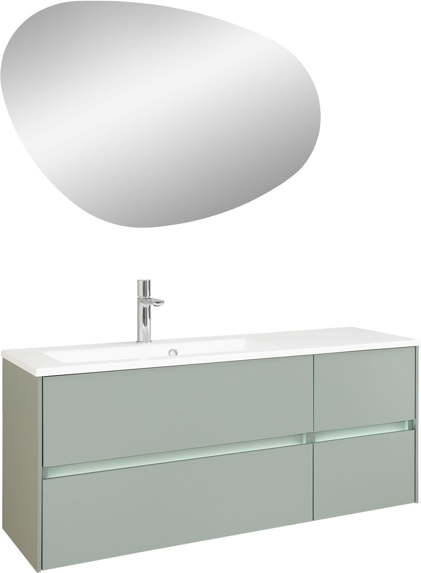 Baur Versand Badmöbel-Set SAPHIR Serie 6010 Solid Surface Waschtisch LED-Spiegel
