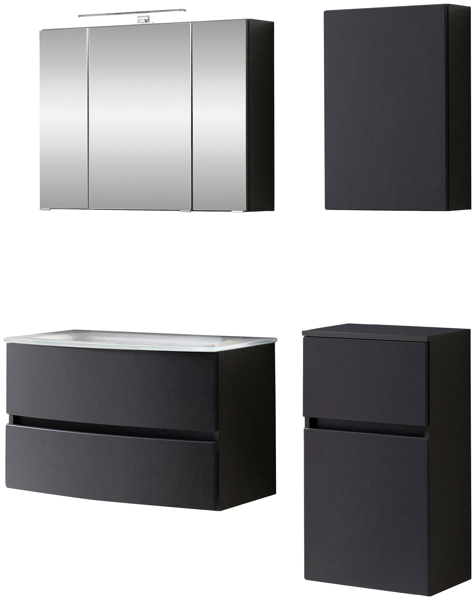 Badezimmer-Set modern, matt Grau