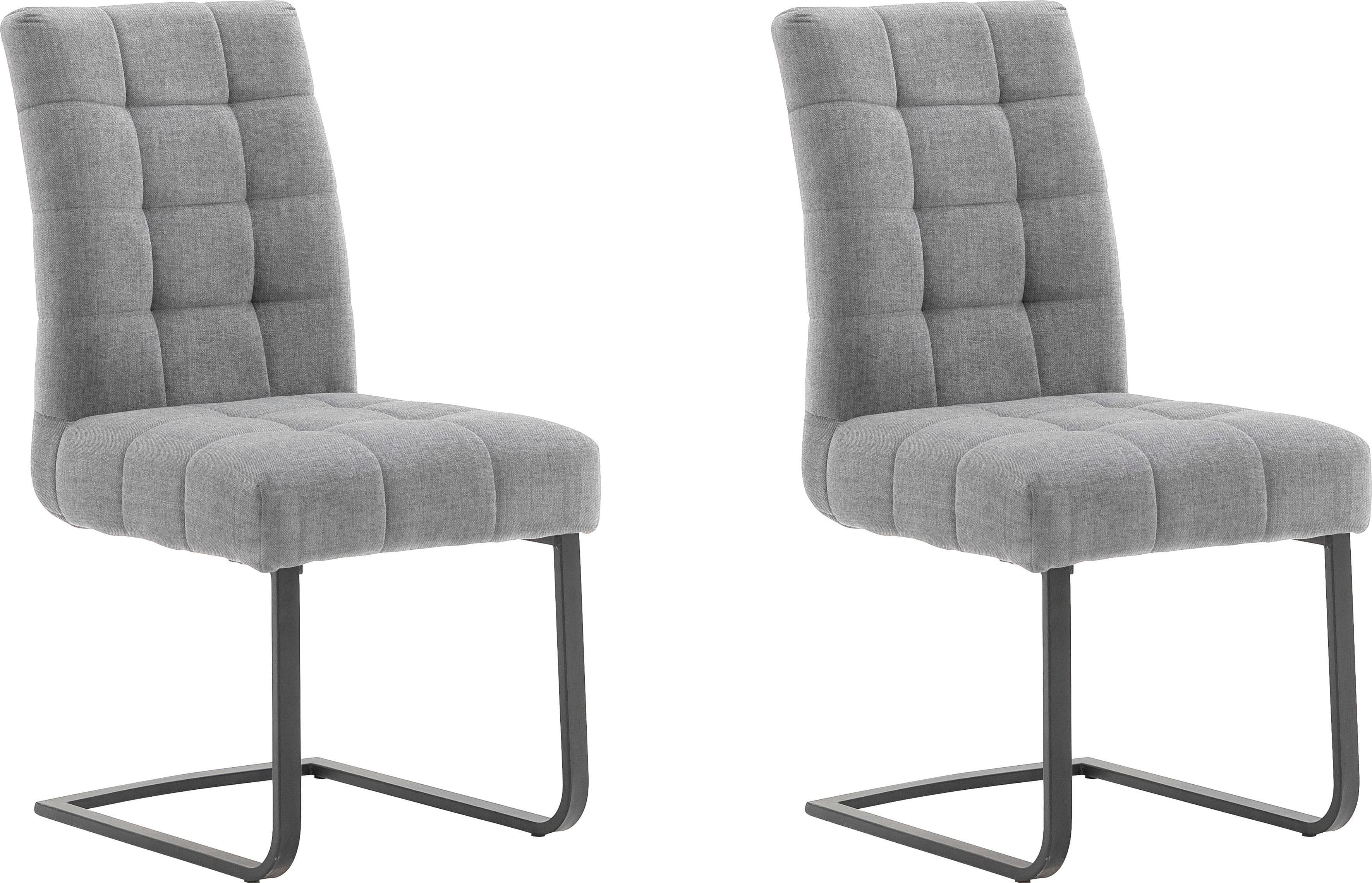 Graue Freischwinger Stühle Salta mit Aqua Clean Bezug (2er-Set)