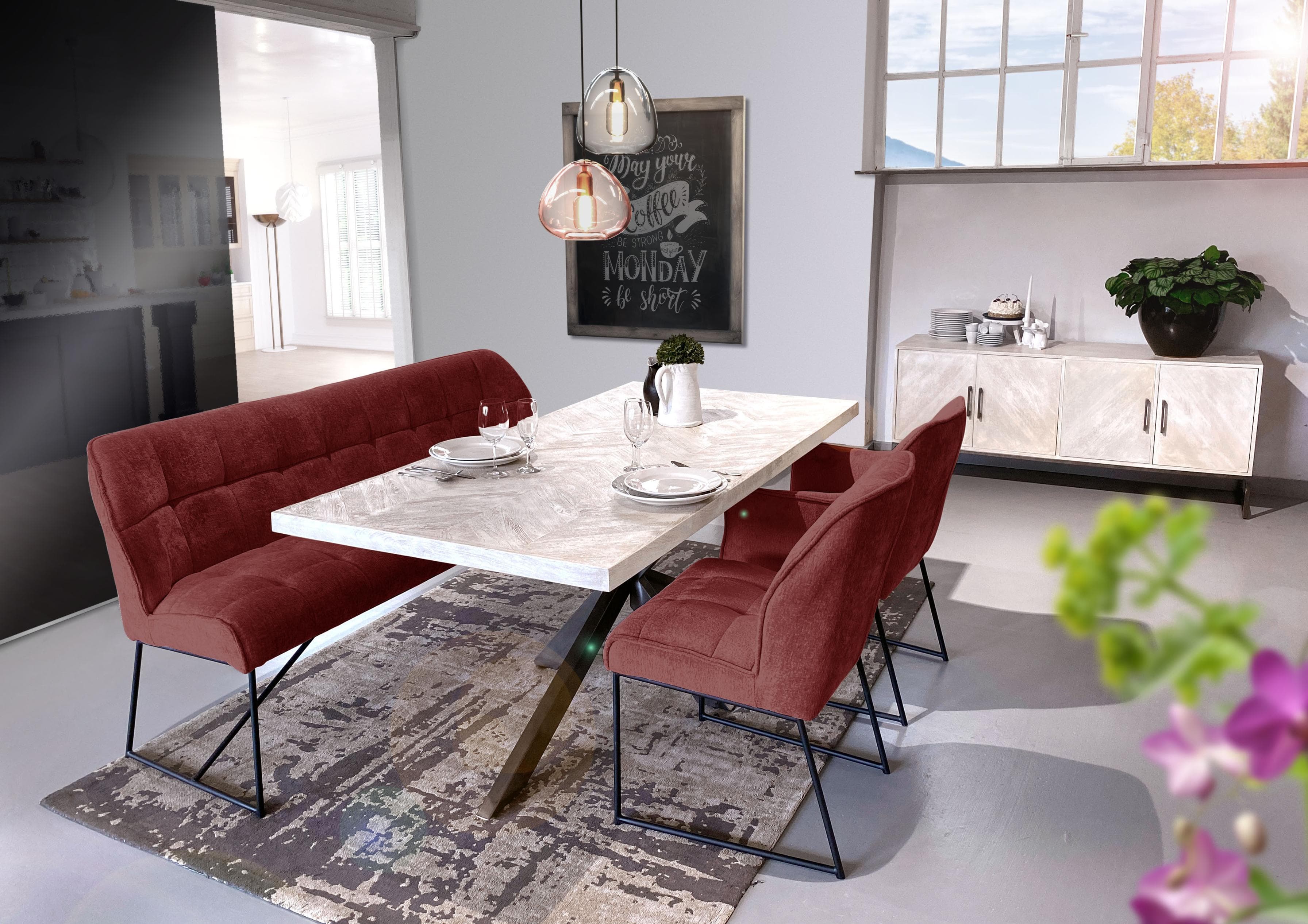 Gutmann Factory Esszimmerstuhl Stoff Eisen Modern