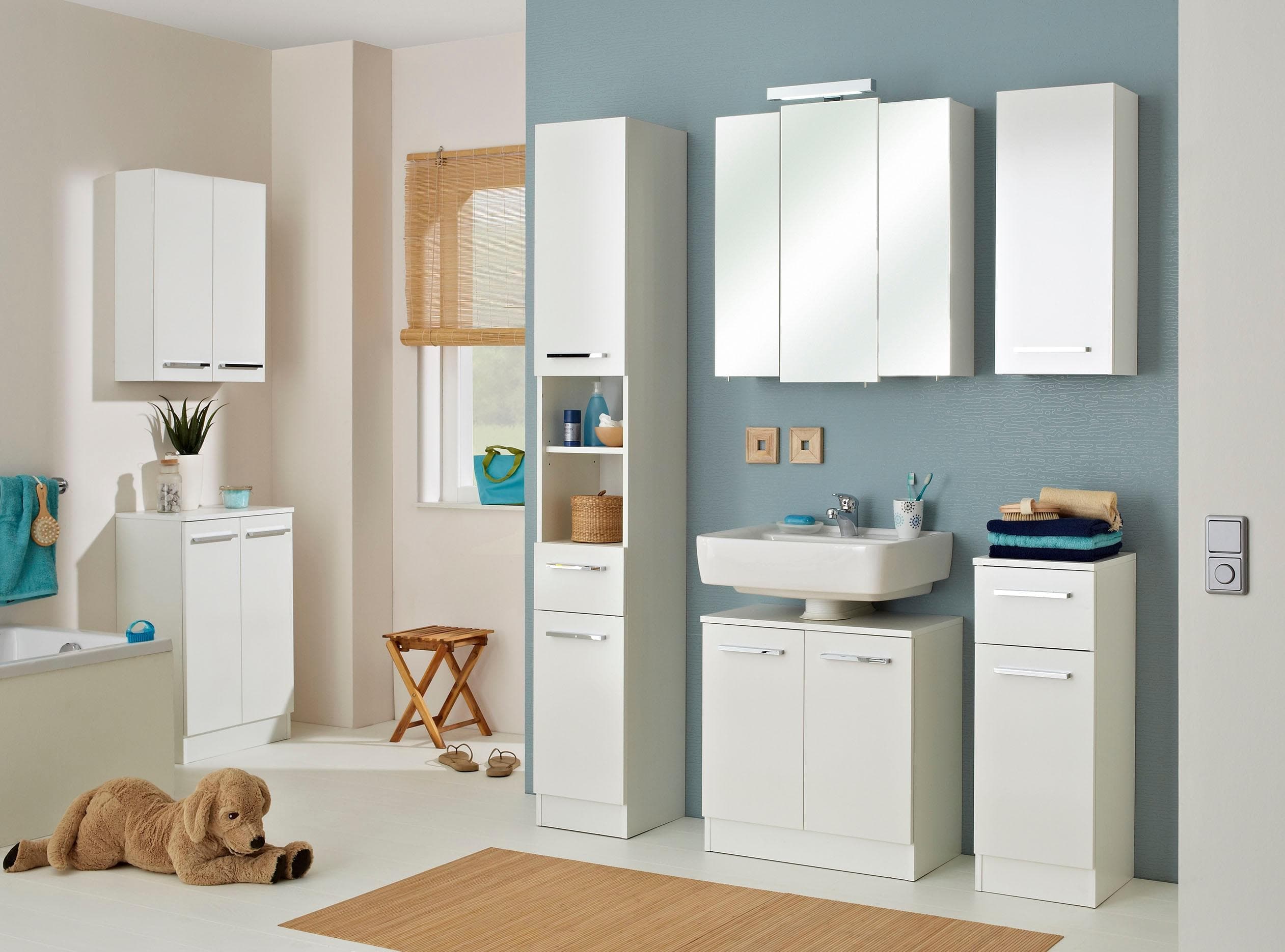 Badmöbel-Set SAPHIR Quickset 335 7-teilig Weiß LED-Spiegelschrank
