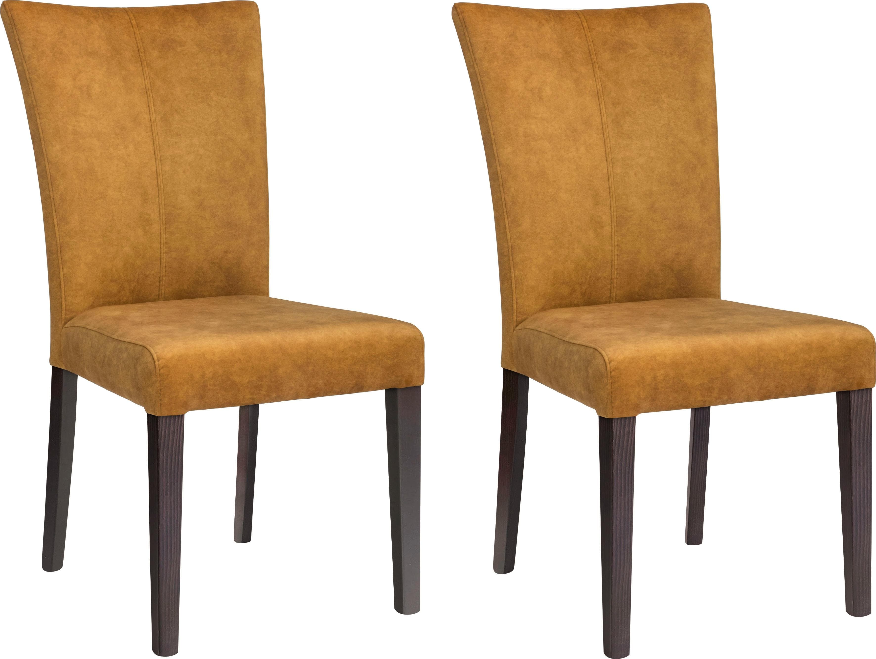 HOME AFFAIRE Stuhl Aspen Gelbgold Samtvelours Massivholz