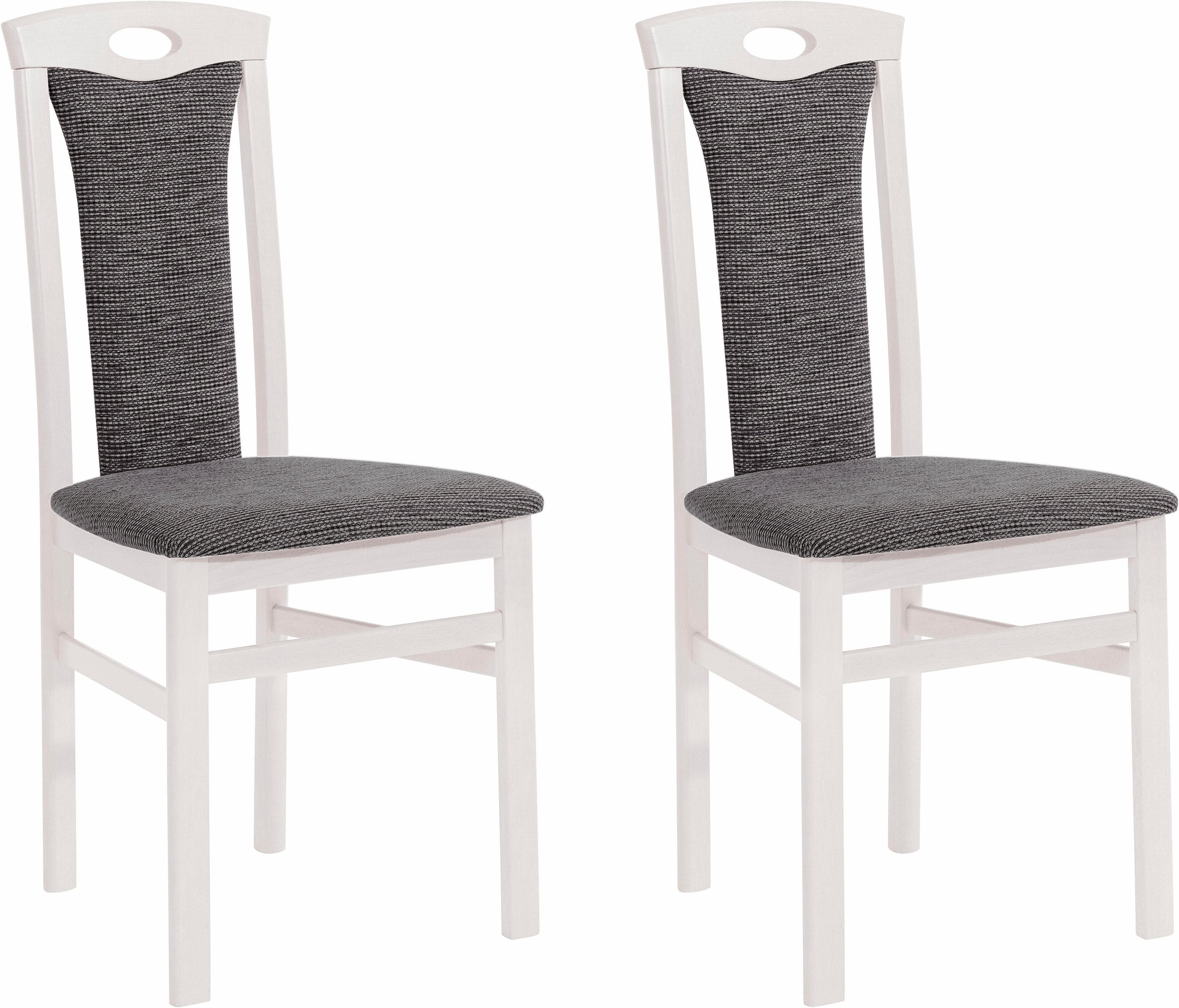 Home Affaire Esszimmerstuhl Kasia 2er Set Weiß/Graphit Massivholz