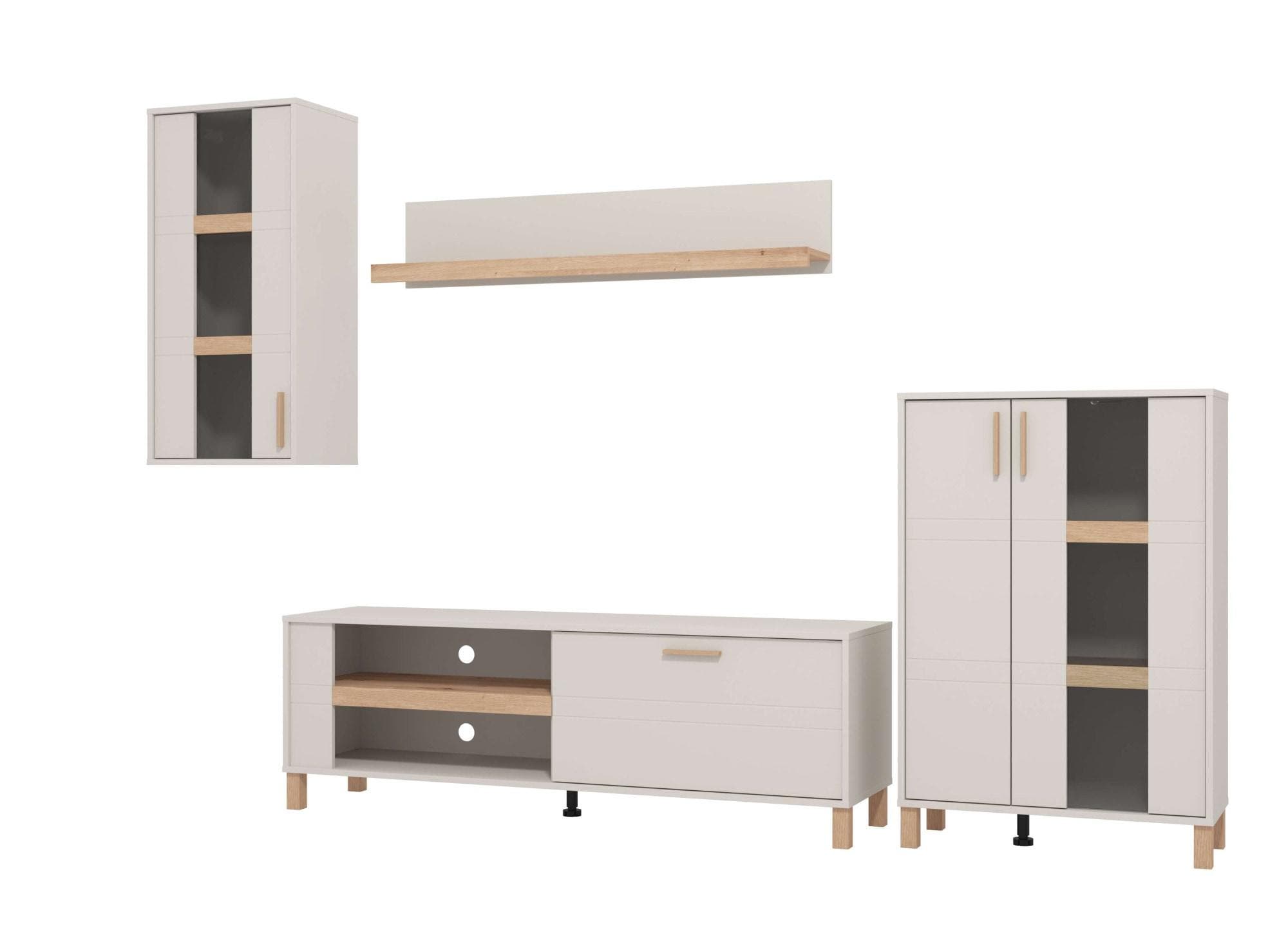 Wohnwand Sheffield Kaschmir Artisan Eiche