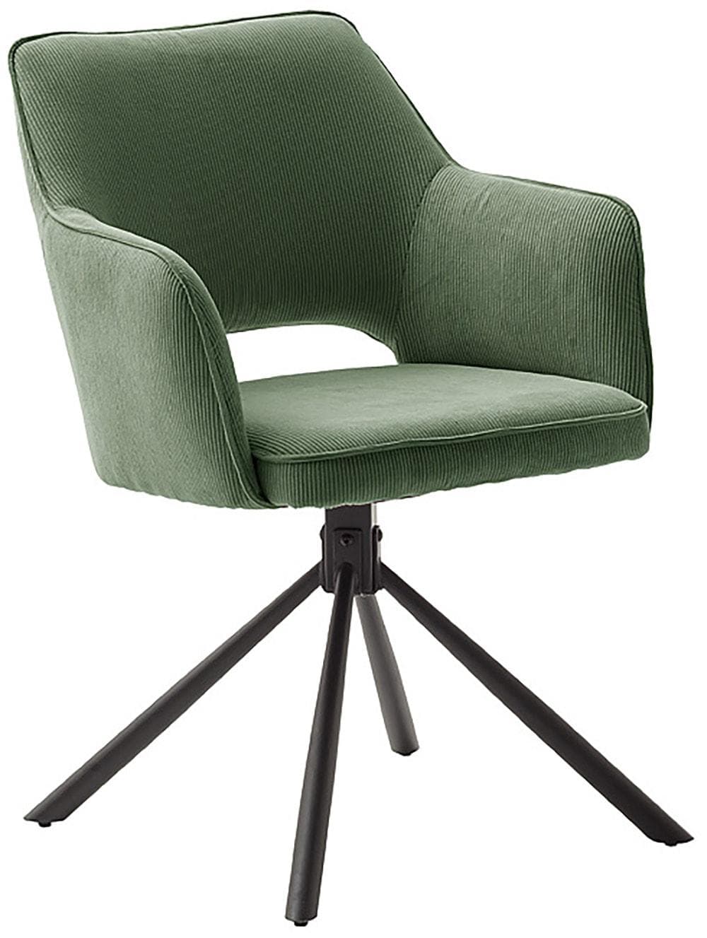 Drehbarer Sesselstuhl aus Stoff (Olive) - 2er Set