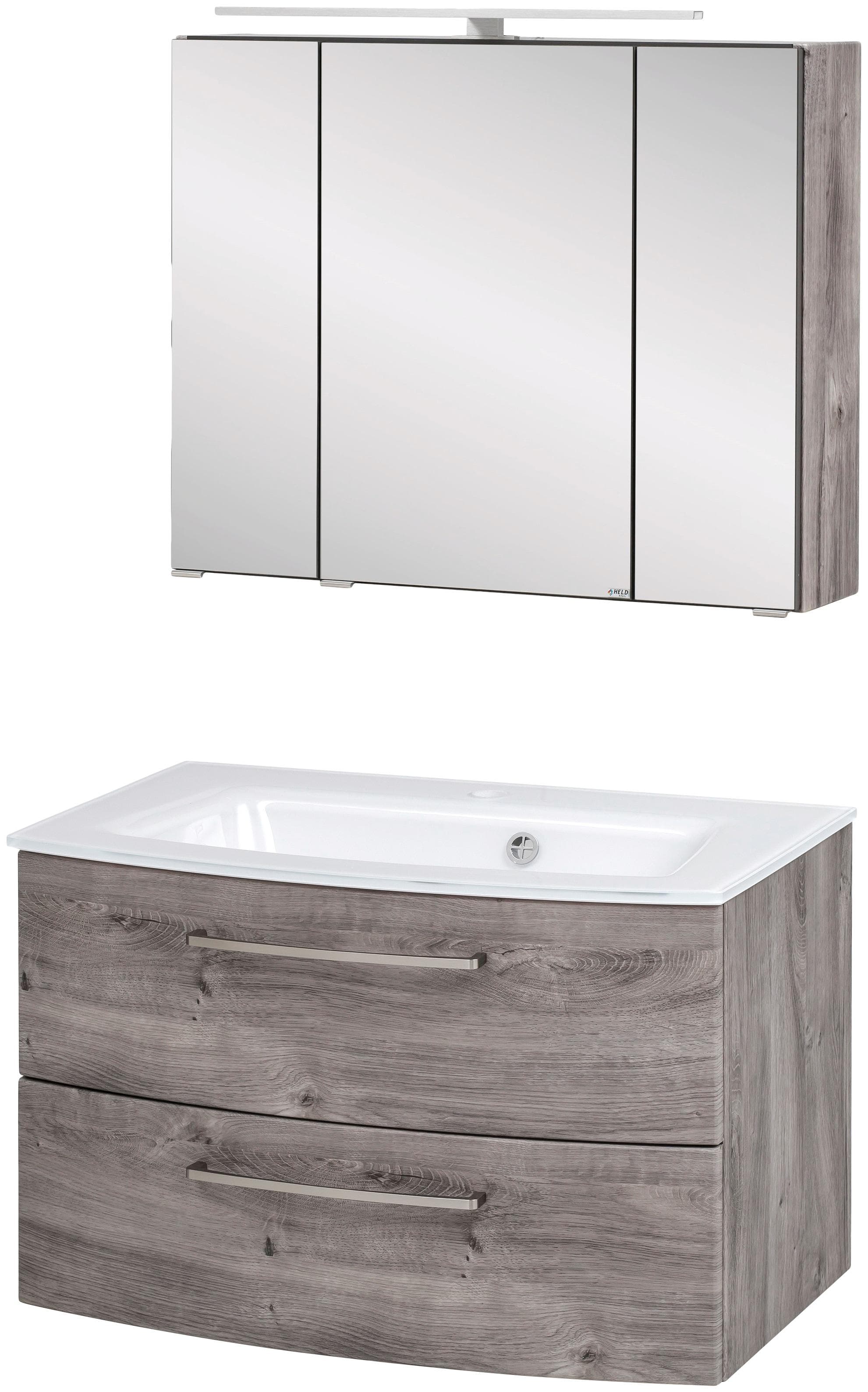 Welltime Waschtisch-Set Windau Braun Eiche Ribbeck