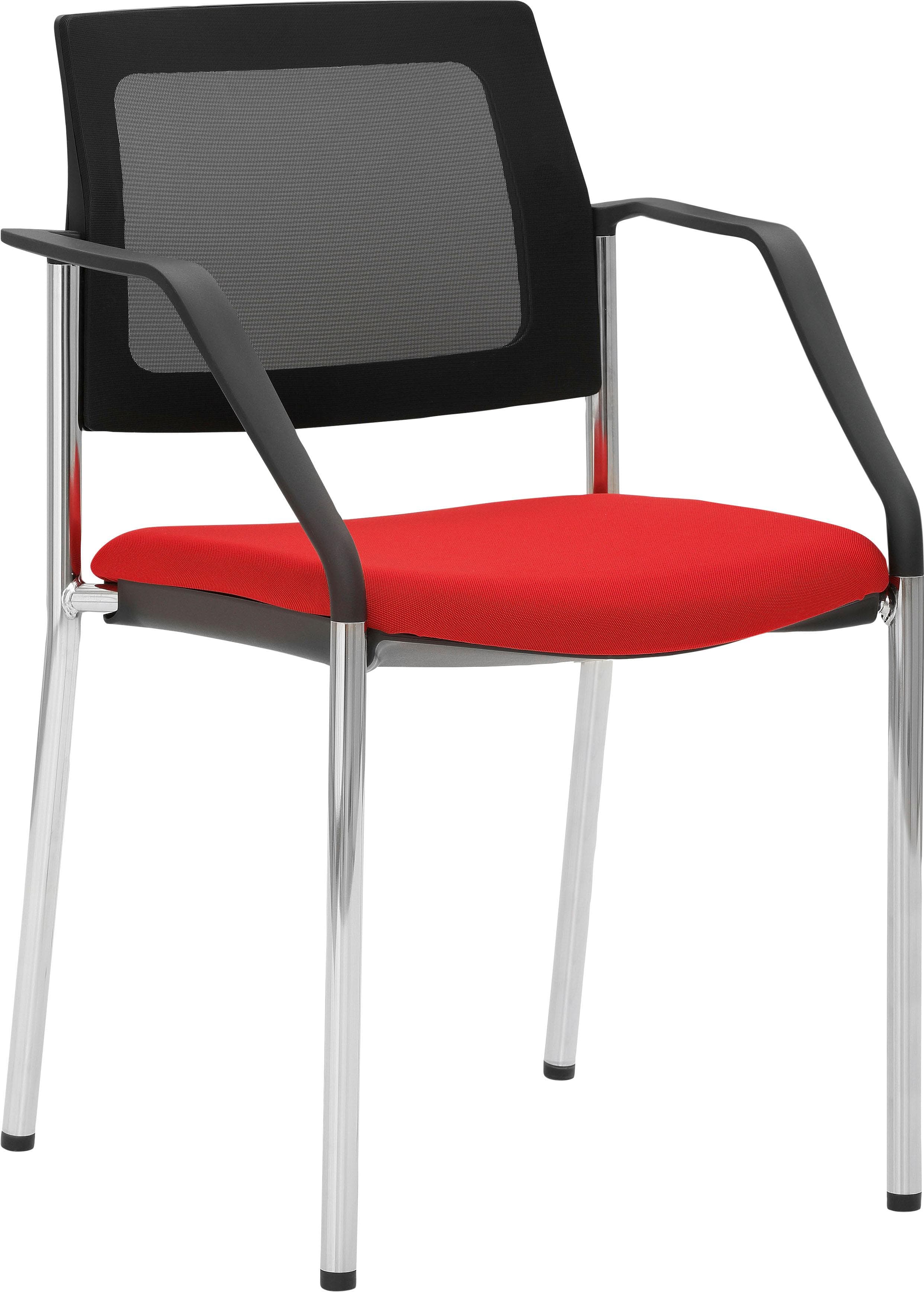 Besucherstuhl MAYER SITZMÖBEL 2519 Kirschrot Chrom Stapelbar