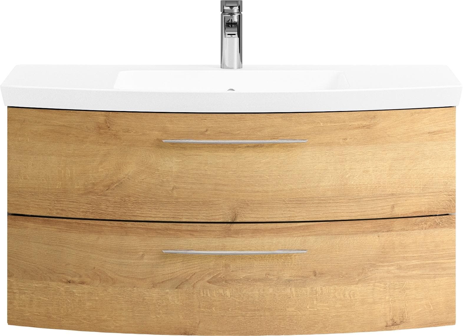 Badmöbel-Set SAPHIR Cassca Sprint Mineralmarmor-Waschtisch mit Unterschrank Braun