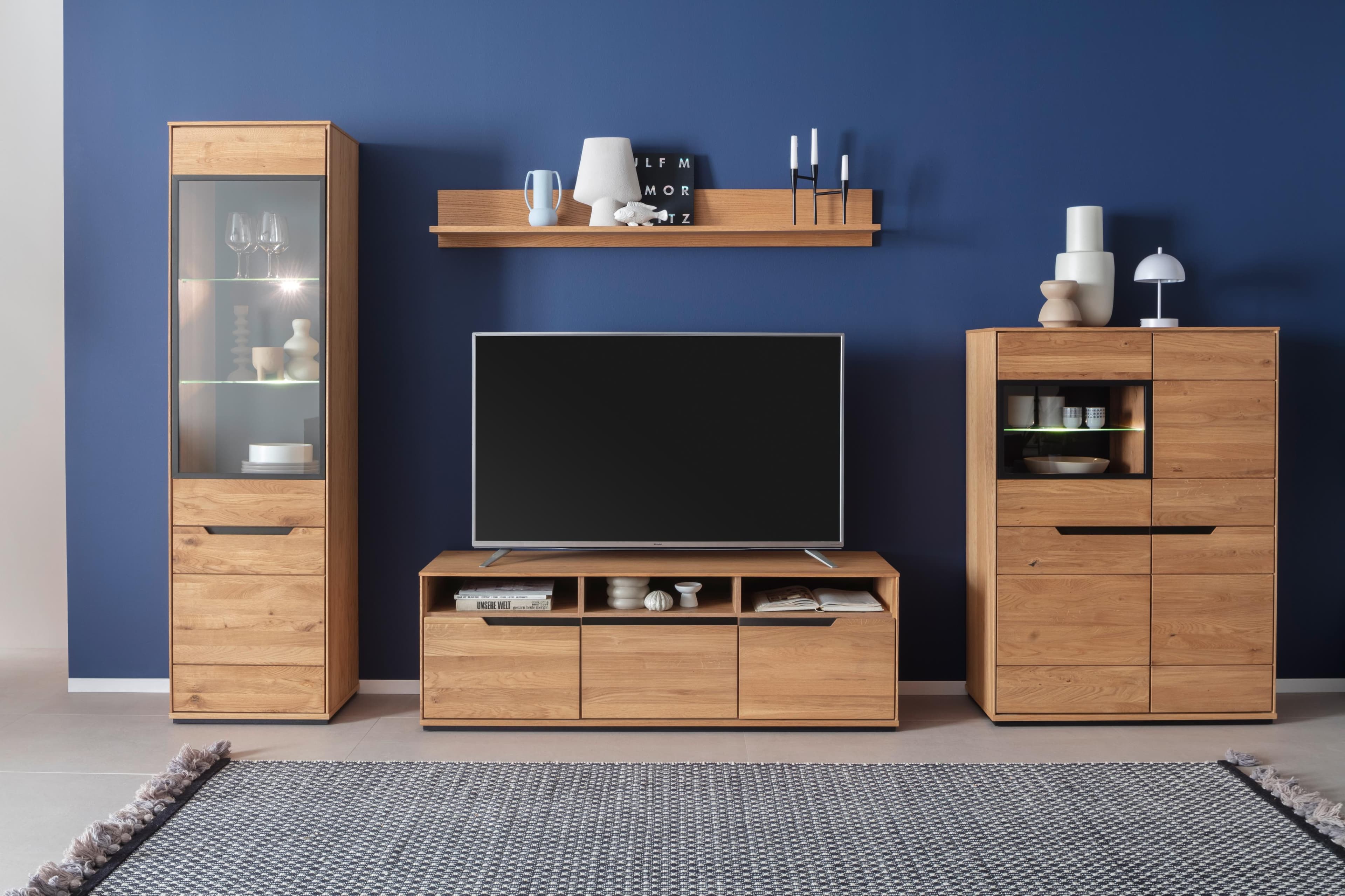 Wohnwand MCA LIVING Araya Wohnkombination I Braun Wildeiche