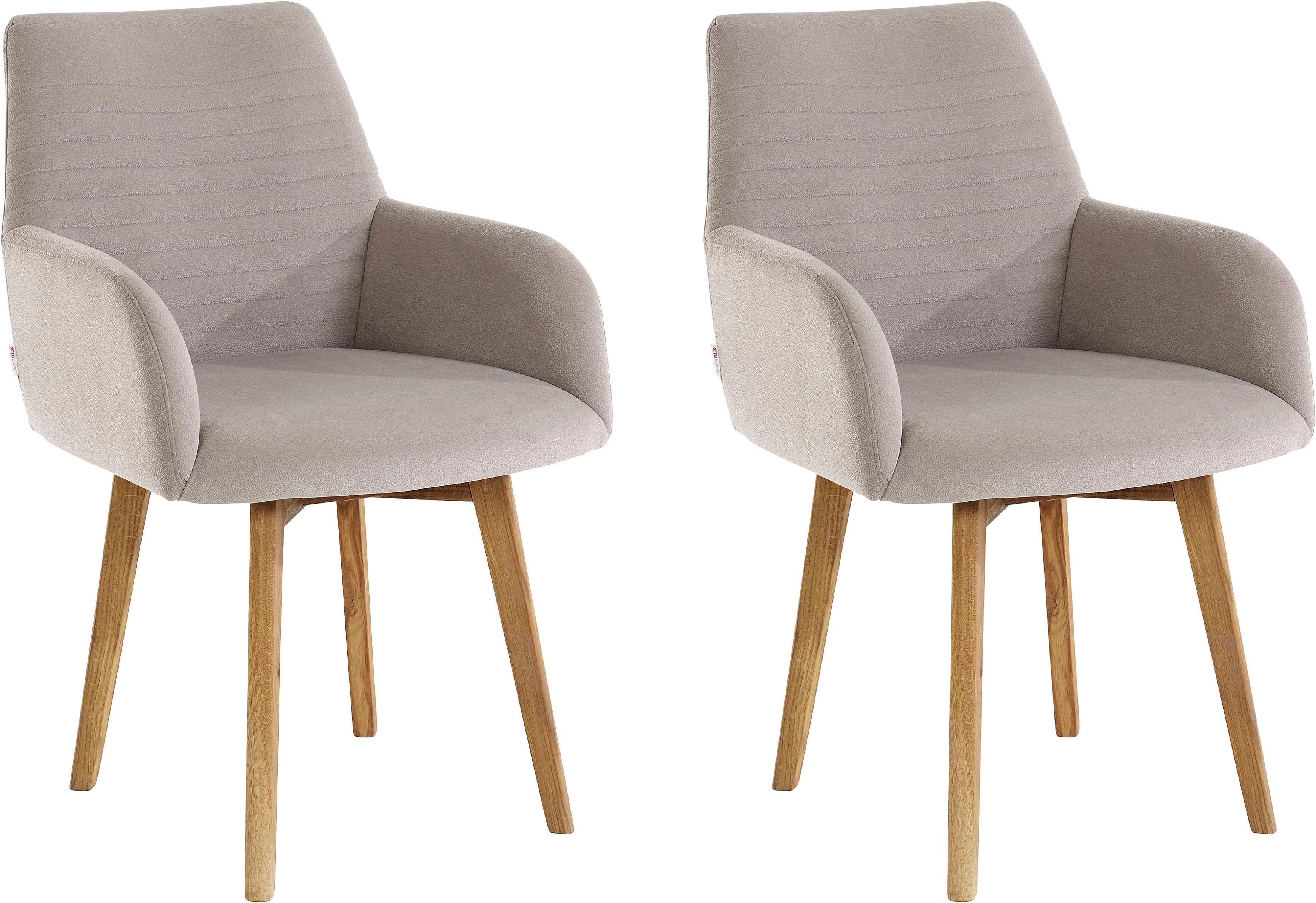 Microfaser Armlehnstuhl Set (2 Stück) mit Eichenholzgestell