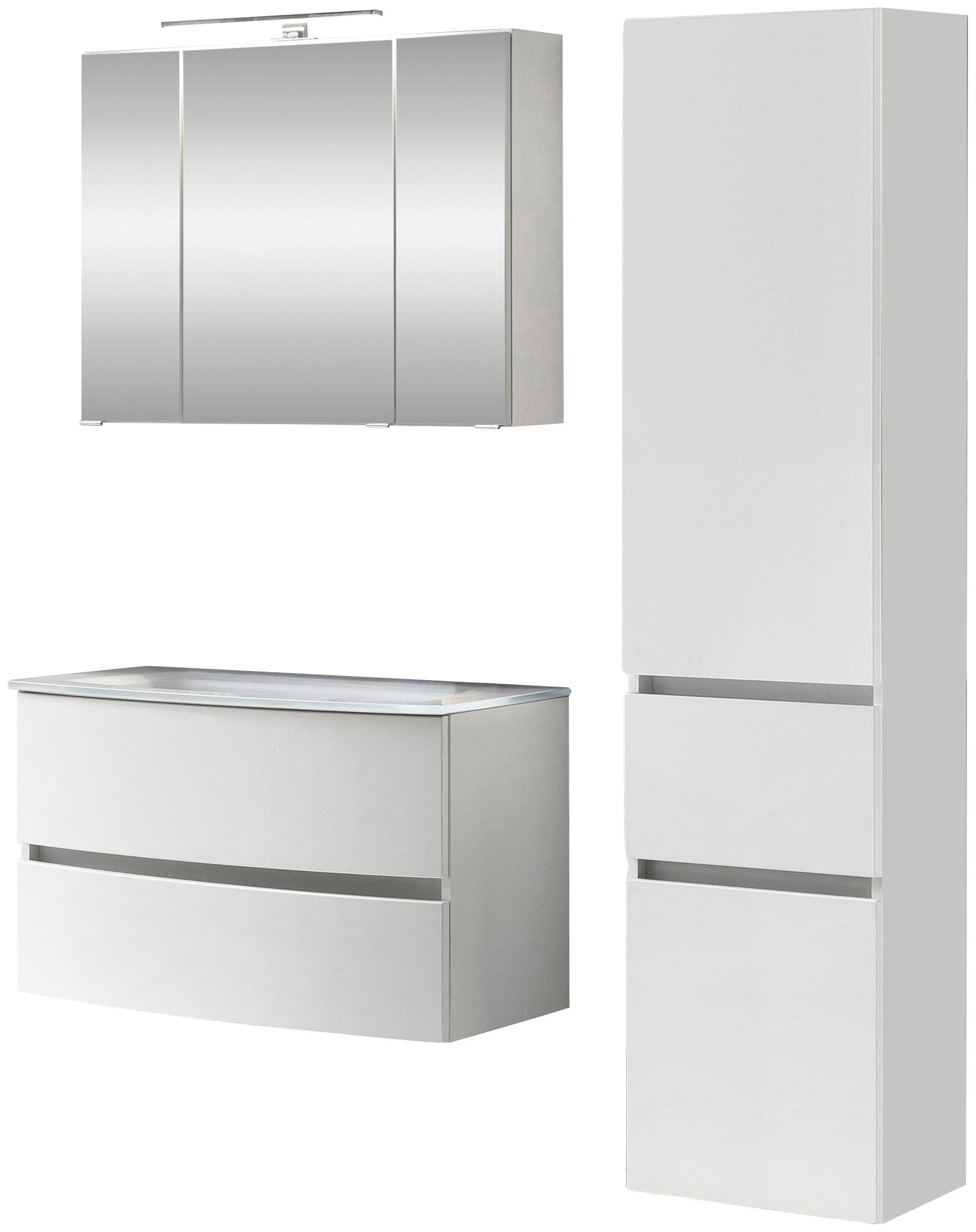 WELLTIME Kaunas Badezimmer-Set Weiß Matt 120cm
