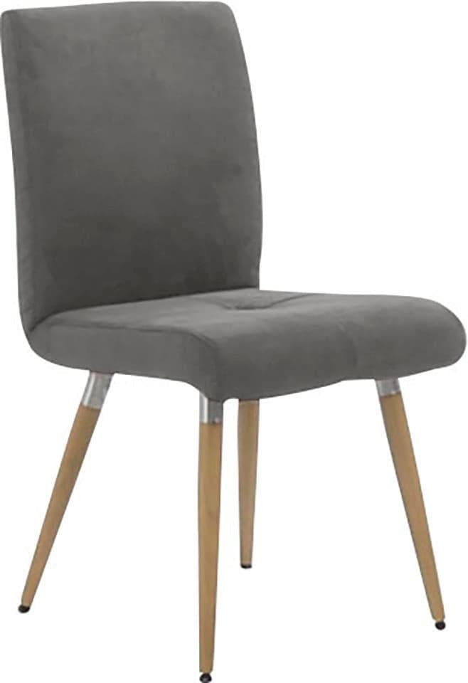 4-Fußstuhl K+W Komfort & Wohnen 6411 Anthrazit Massivholzbeine