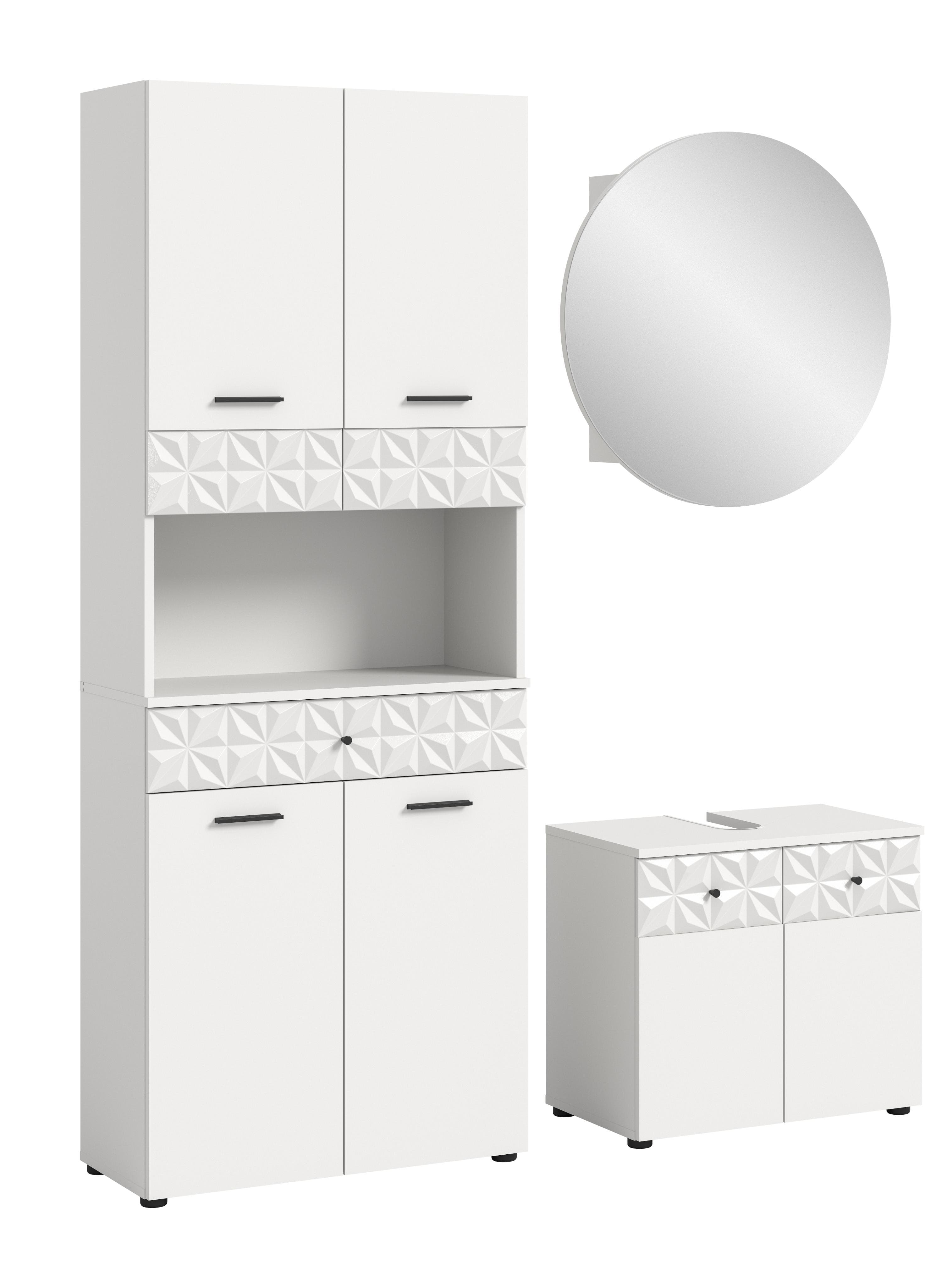 Eleganter Badezimmer-Set aus Holzwerkstoff, MDF, Metall und Kunststoff