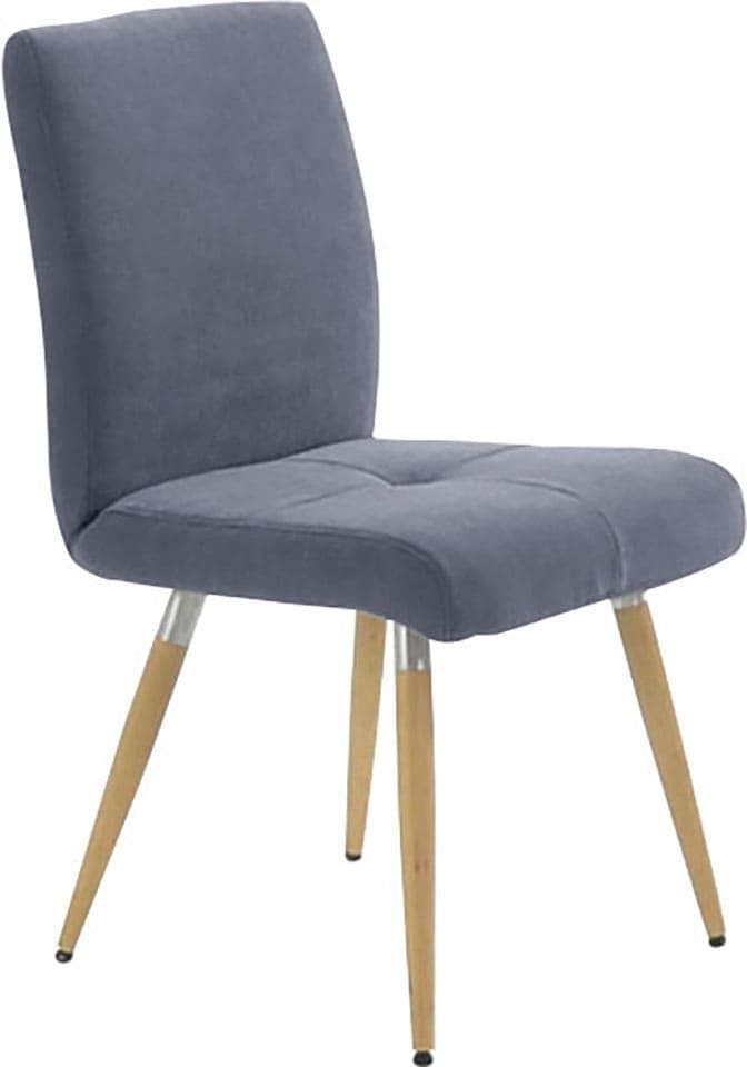 4-Fußstuhl K+W Komfort & Wohnen 6411 Blau Massivholzbeine