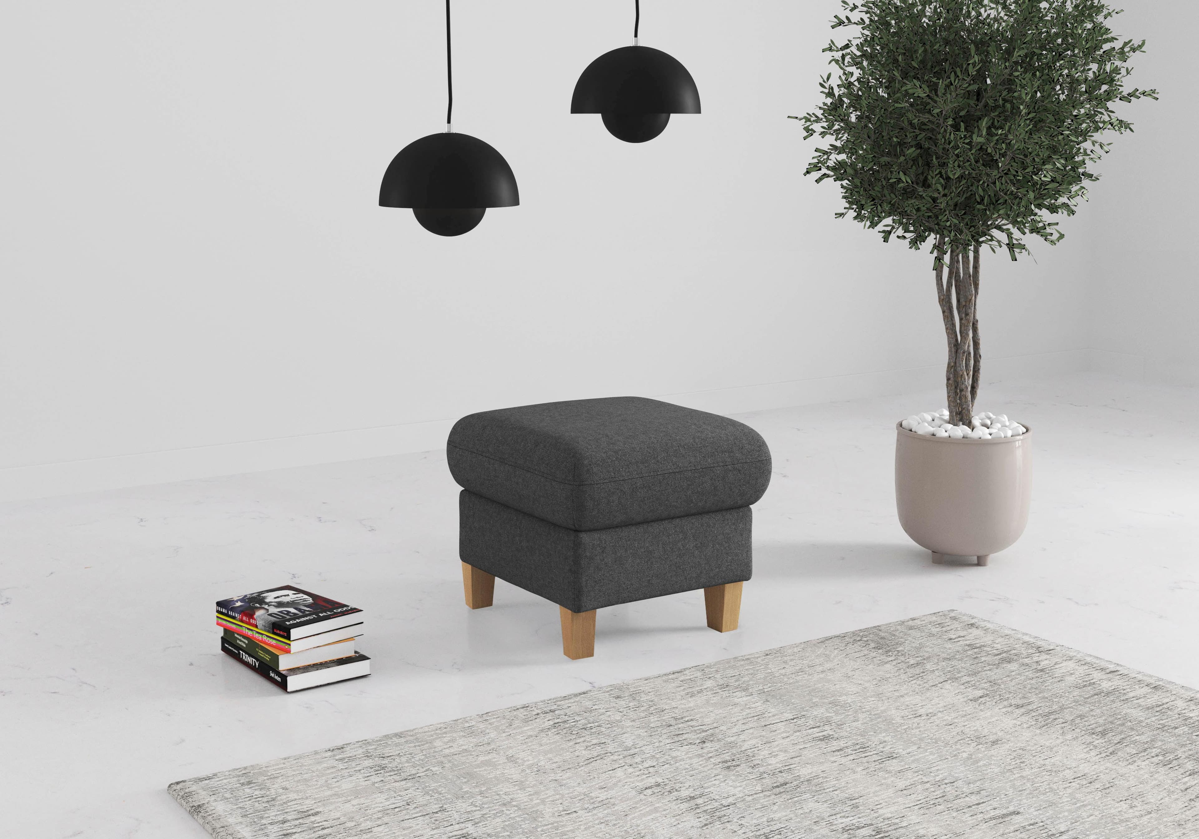 Polsterhocker Glendale von Home Affaire Dunkelgrau mit Stauraum