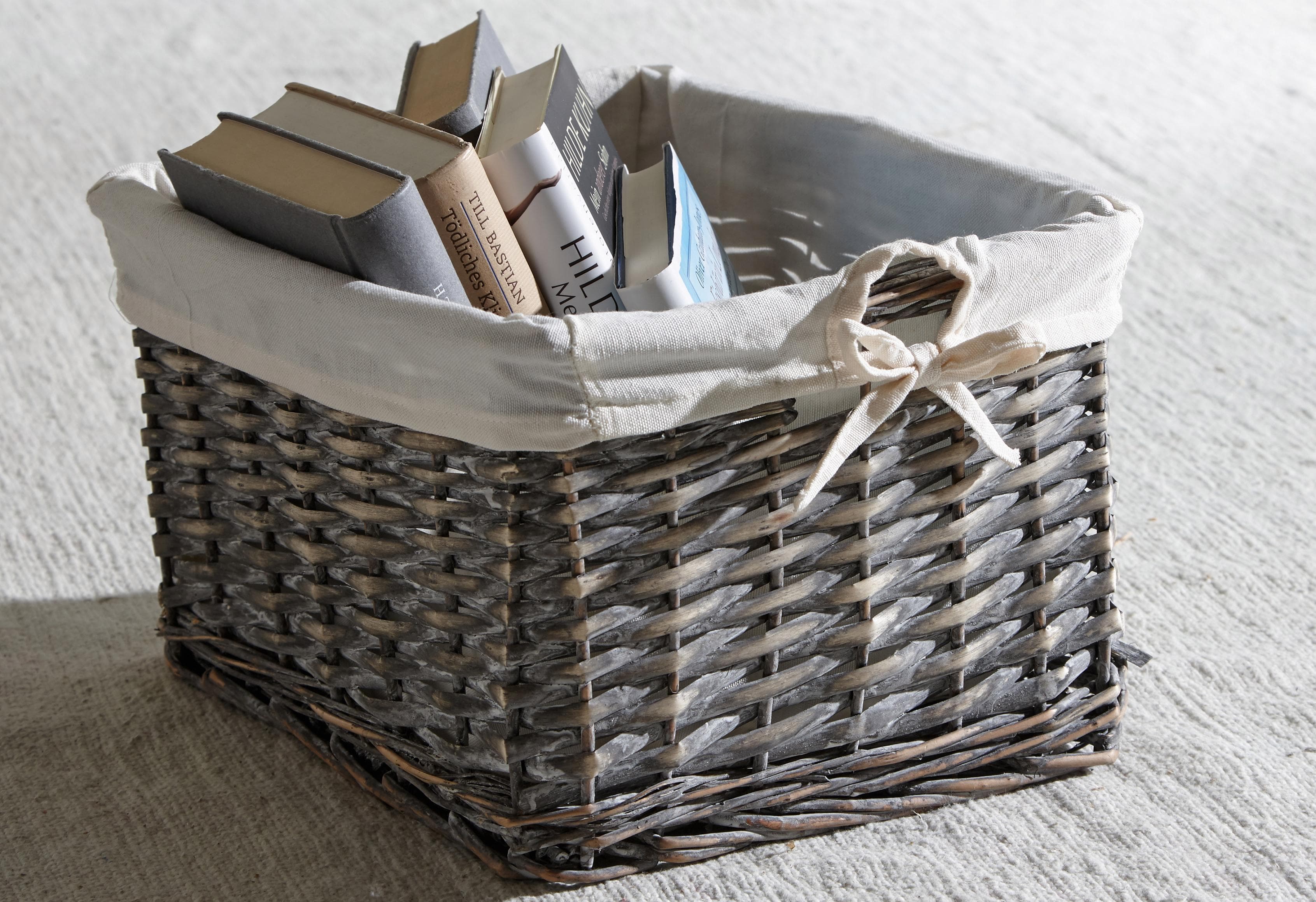 HOME AFFAIRE Aufbewahrungskorb California Beige Rattan 2er Set