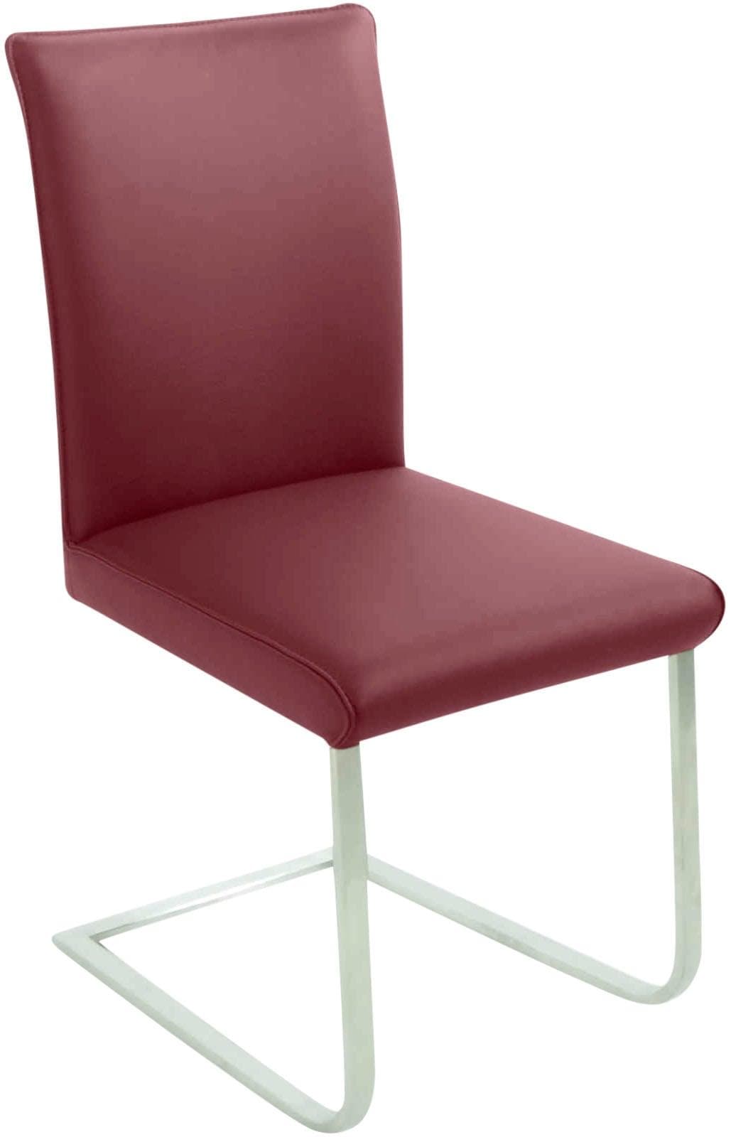 K+W Komfort & Wohnen Santos III Freischwinger Rot Edelstahl