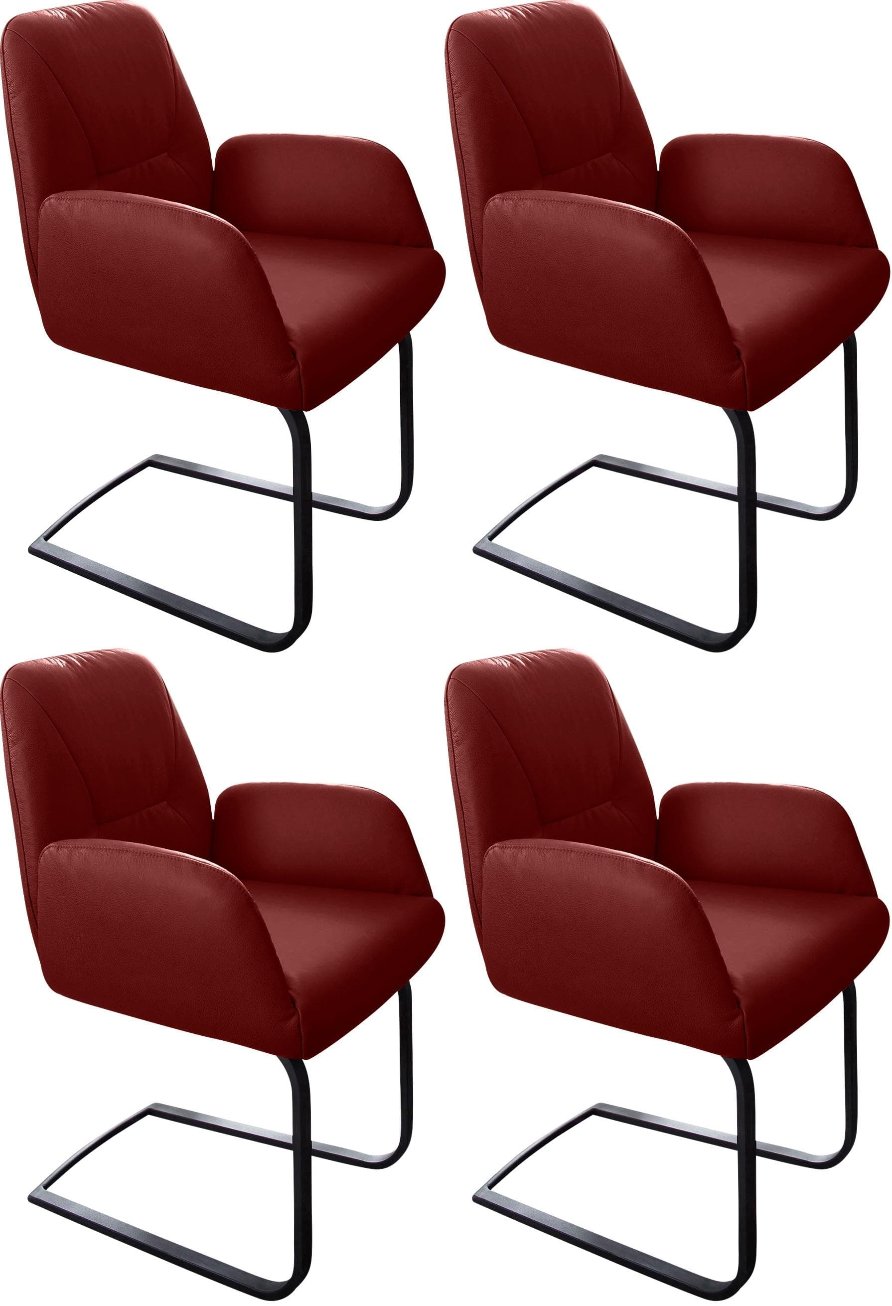 Schwarze Freischwinger aus Metall (Set à 2 oder 4)