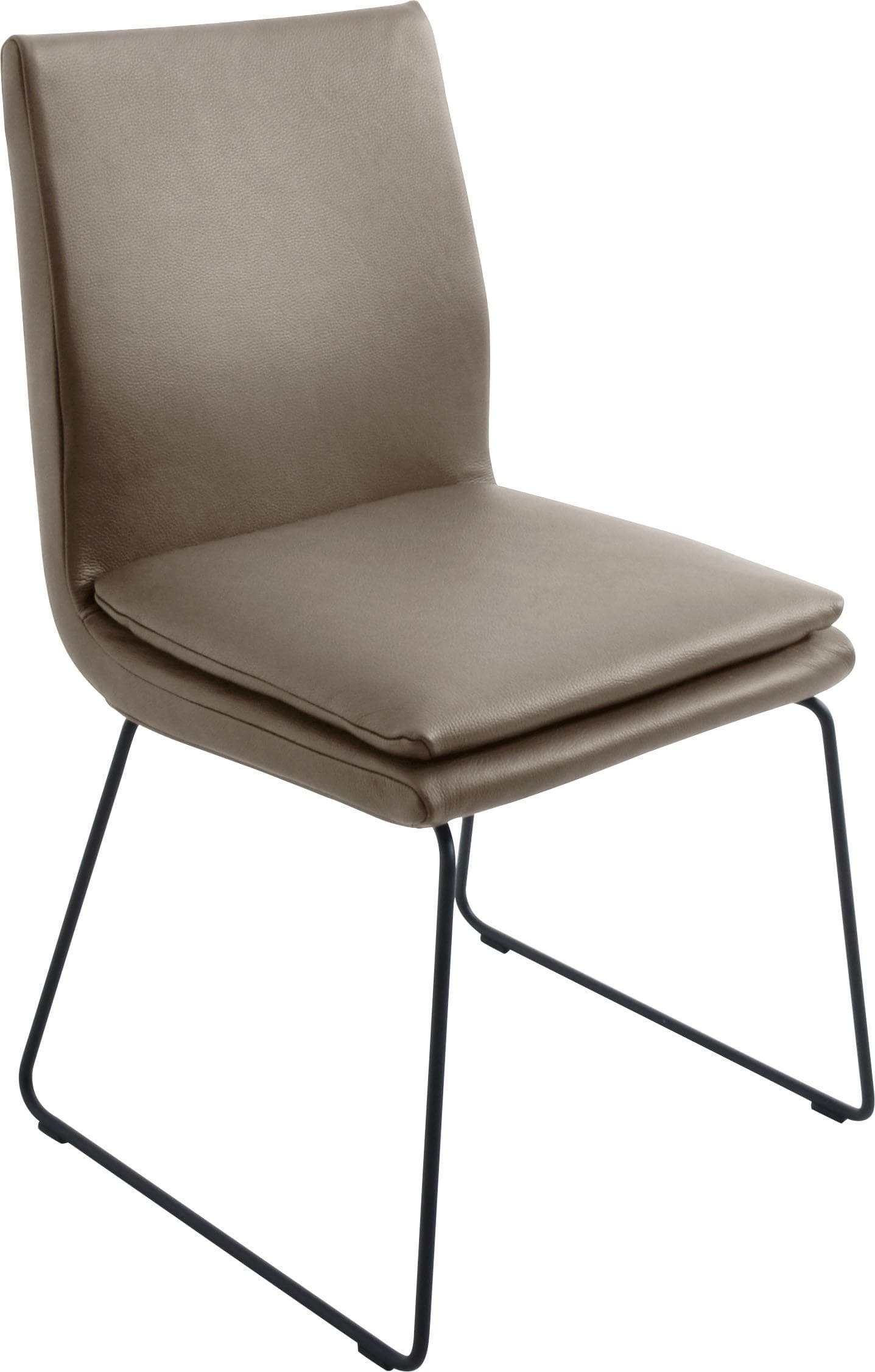 K+W Komfort & Wohnen Esszimmerstuhl Creso Grau Nappaleder Metallkufen