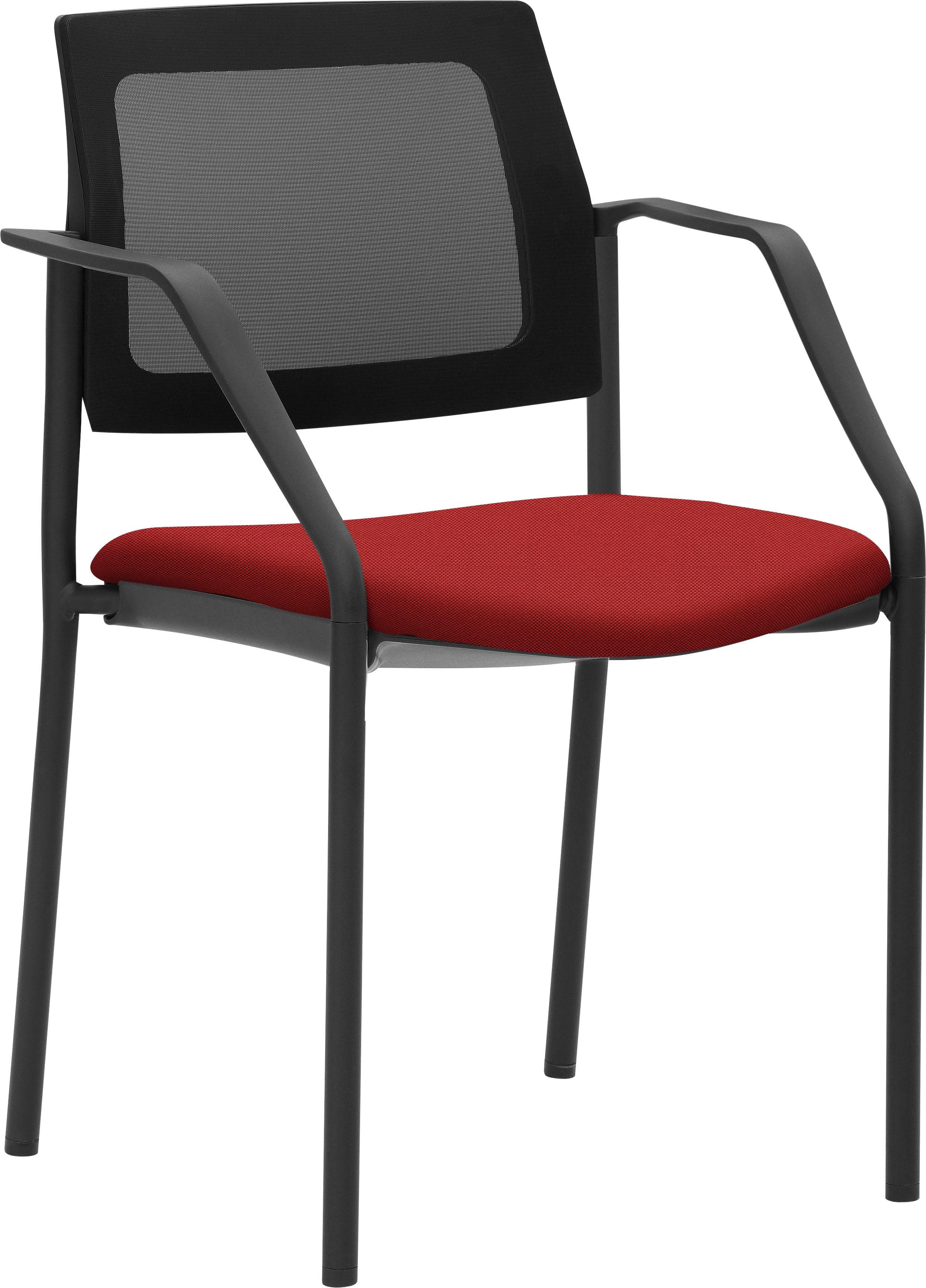 Mayer Sitzmöbel Besucherstuhl 2519 Rot Stapelbar Stahlgestell