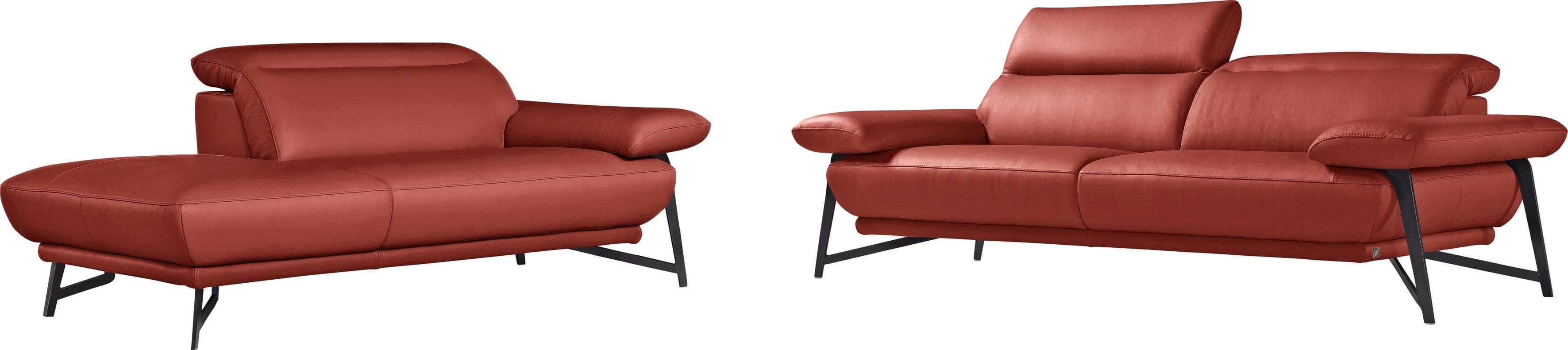 EGOITALIANO Anais Sofa Set Leder BULL Rot