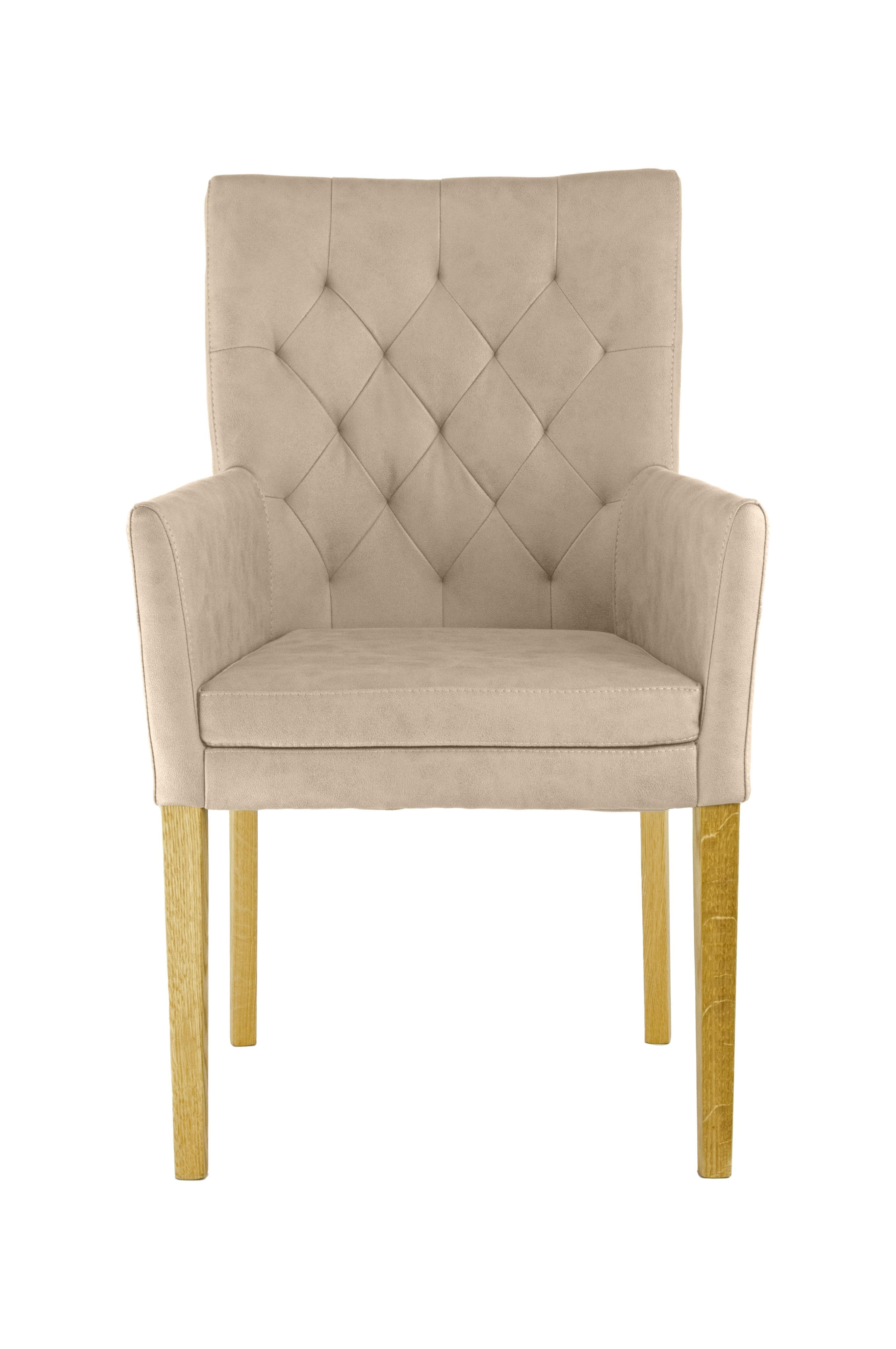 Home Affaire Armlehnstuhl Colorado Beige Eiche Massivholz