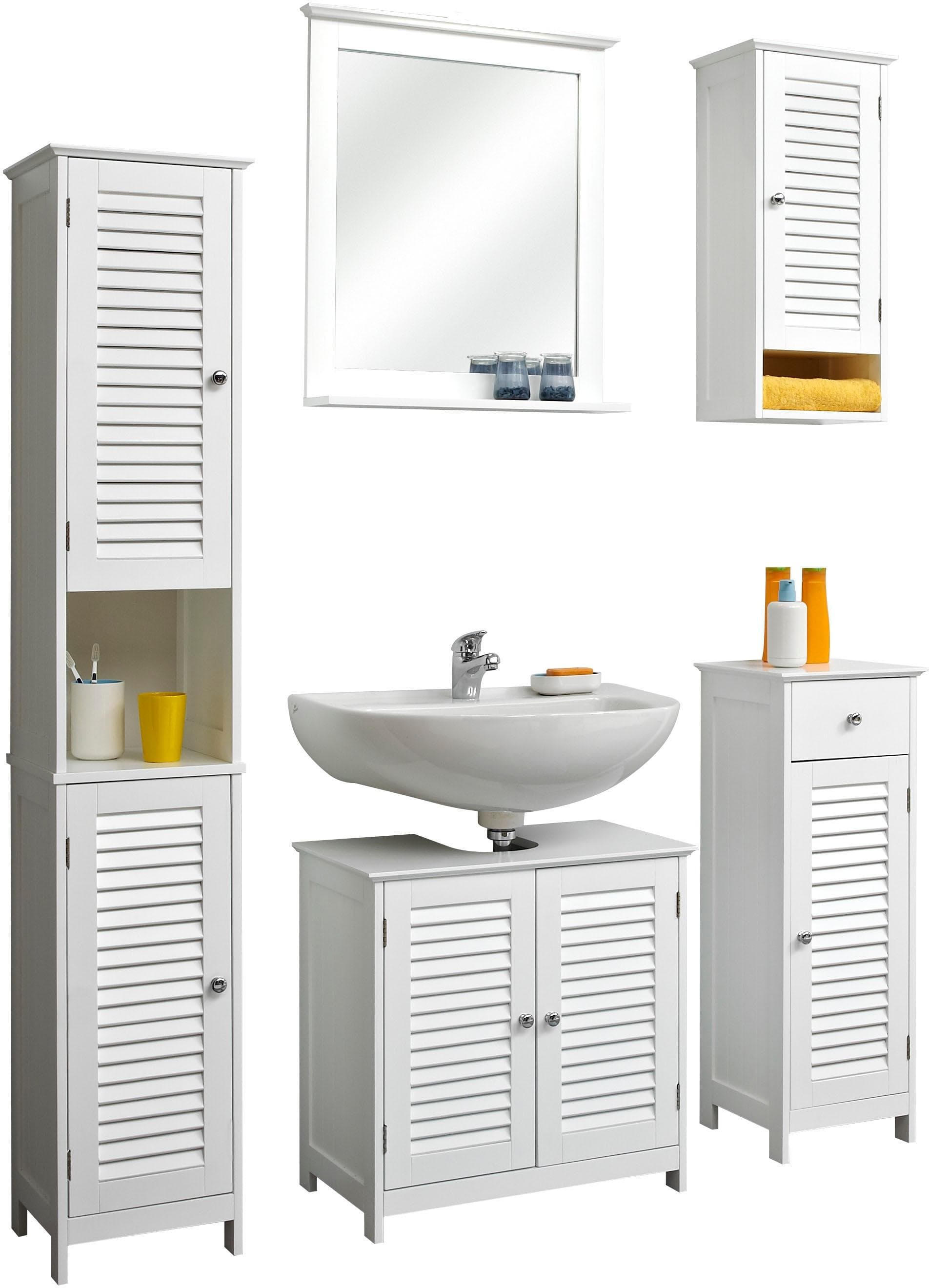 Badmöbel-Set SAPHIR Quickset 928 5-teilig Weiß mit Spiegel