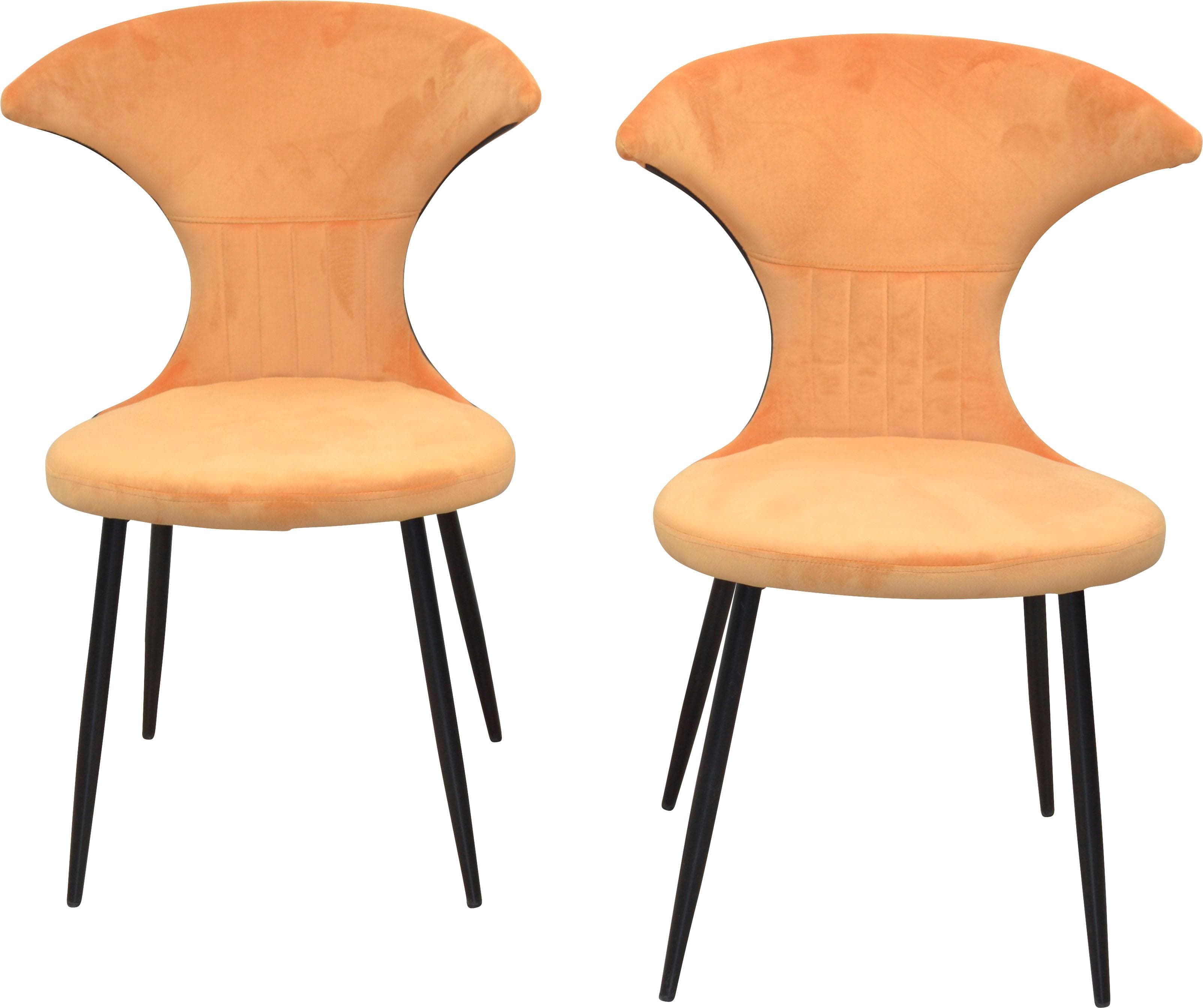 INOSIGN 4-Fußstuhl Orange Schwarz Ocker Samtgestell