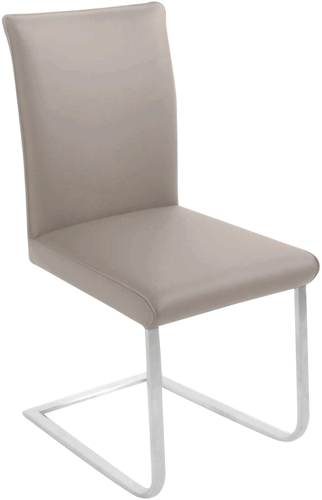 K+W Komfort & Wohnen Santos III Freischwinger Grau Leder Edelstahl