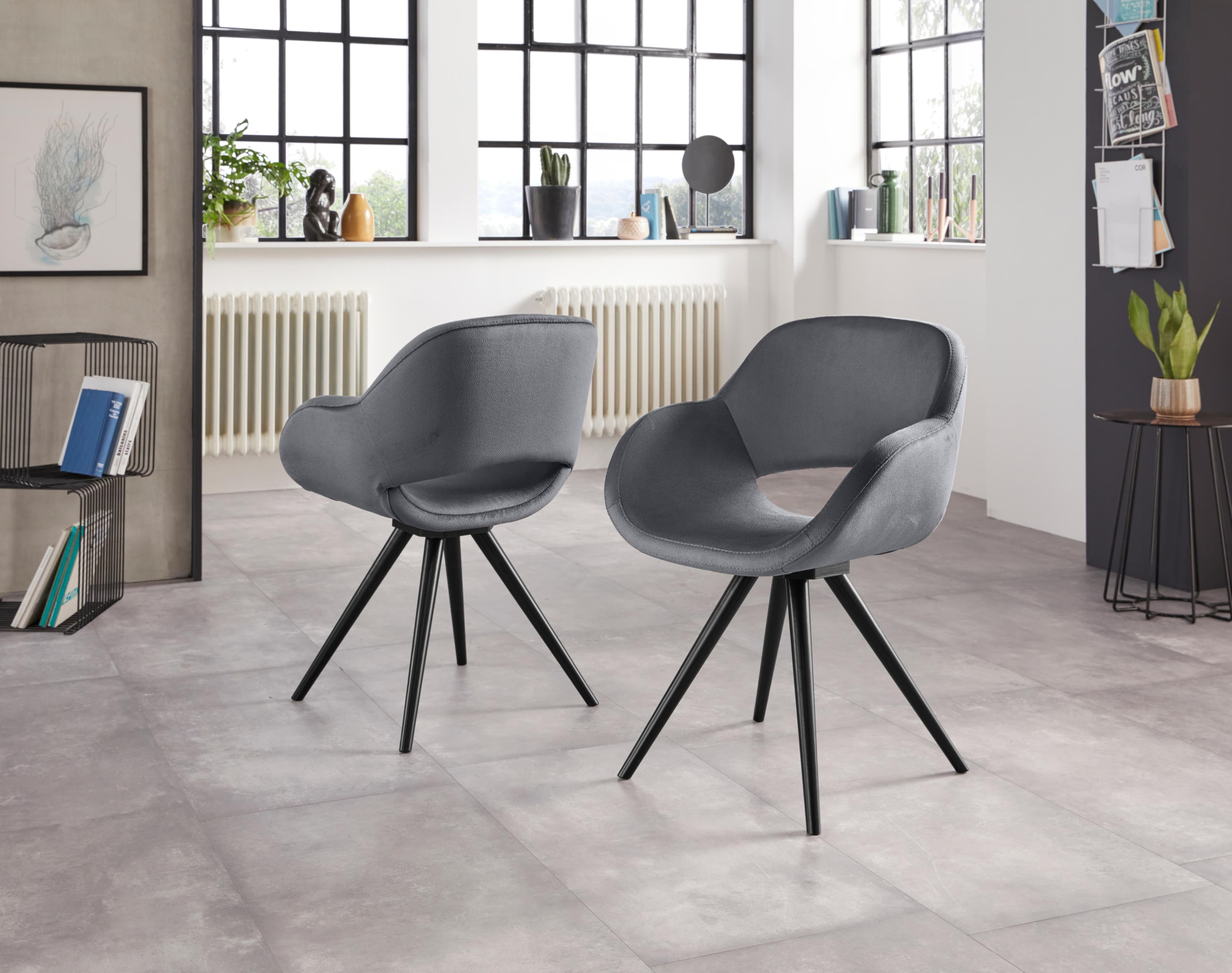 Armlehnstuhl INOSIGN Aurora Grau Massivholz Buche