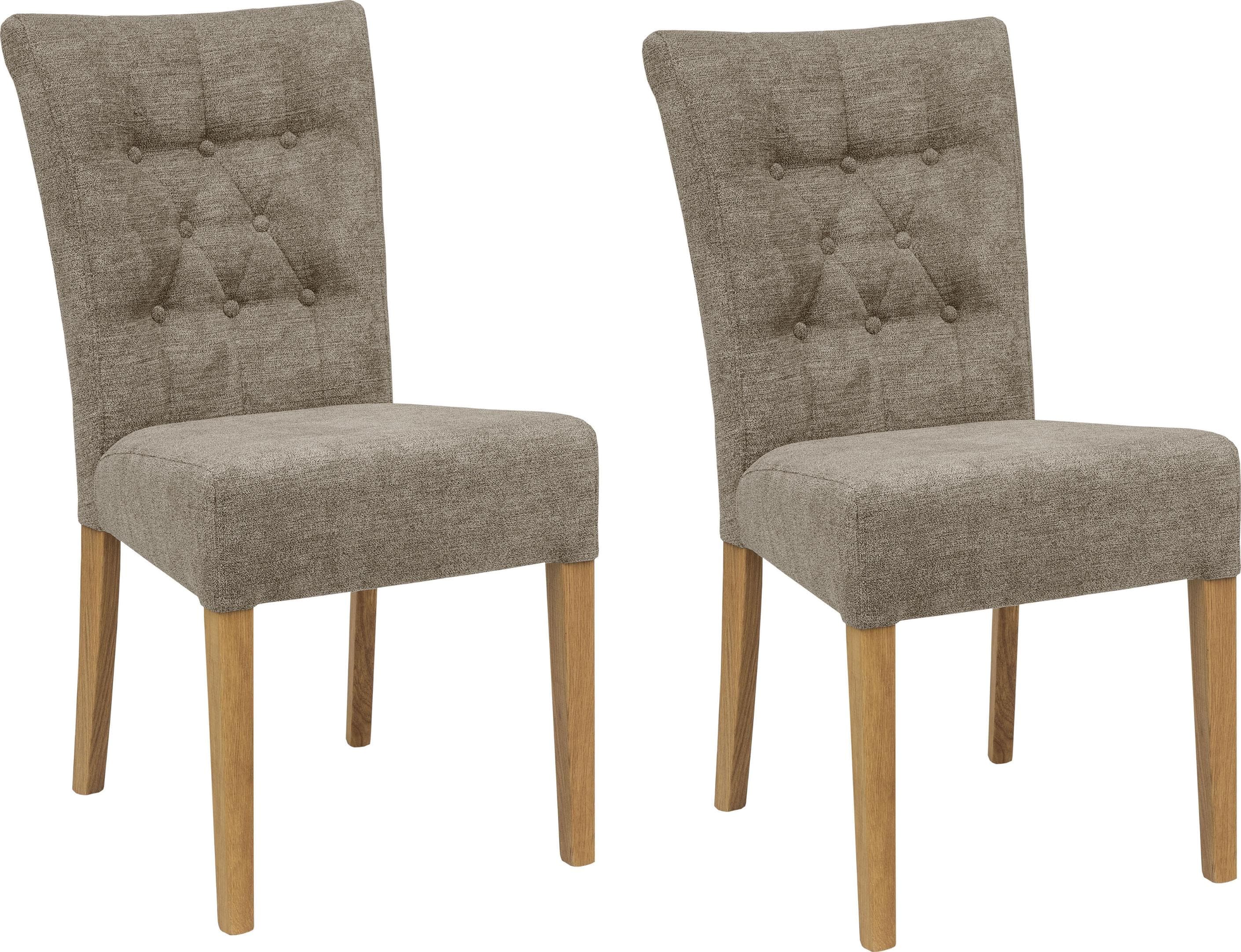 HOME AFFAIRE Queen Polsterstuhl Grau Eichenholz 2er Set
