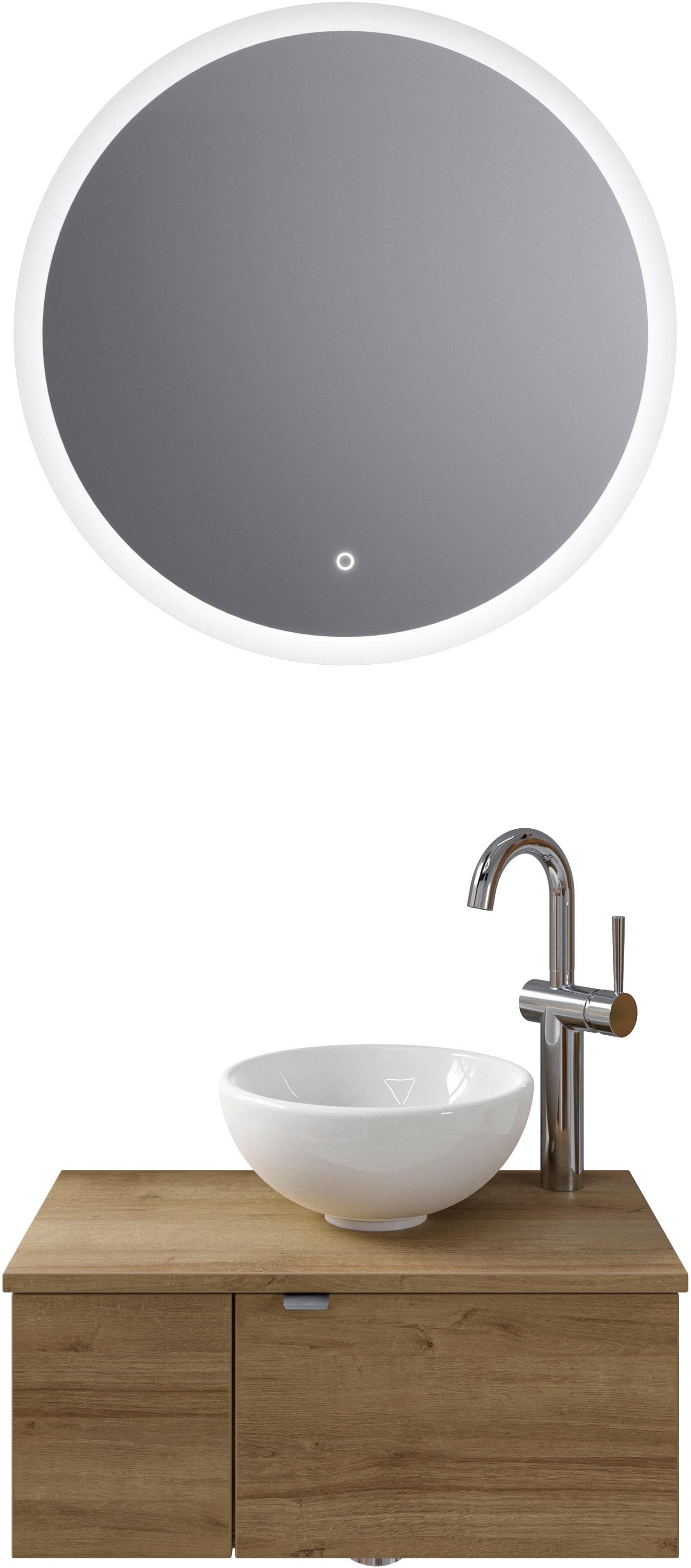 Badmöbel-Set SAPHIR Serie 6915 mit LED-Spiegel und Waschtisch