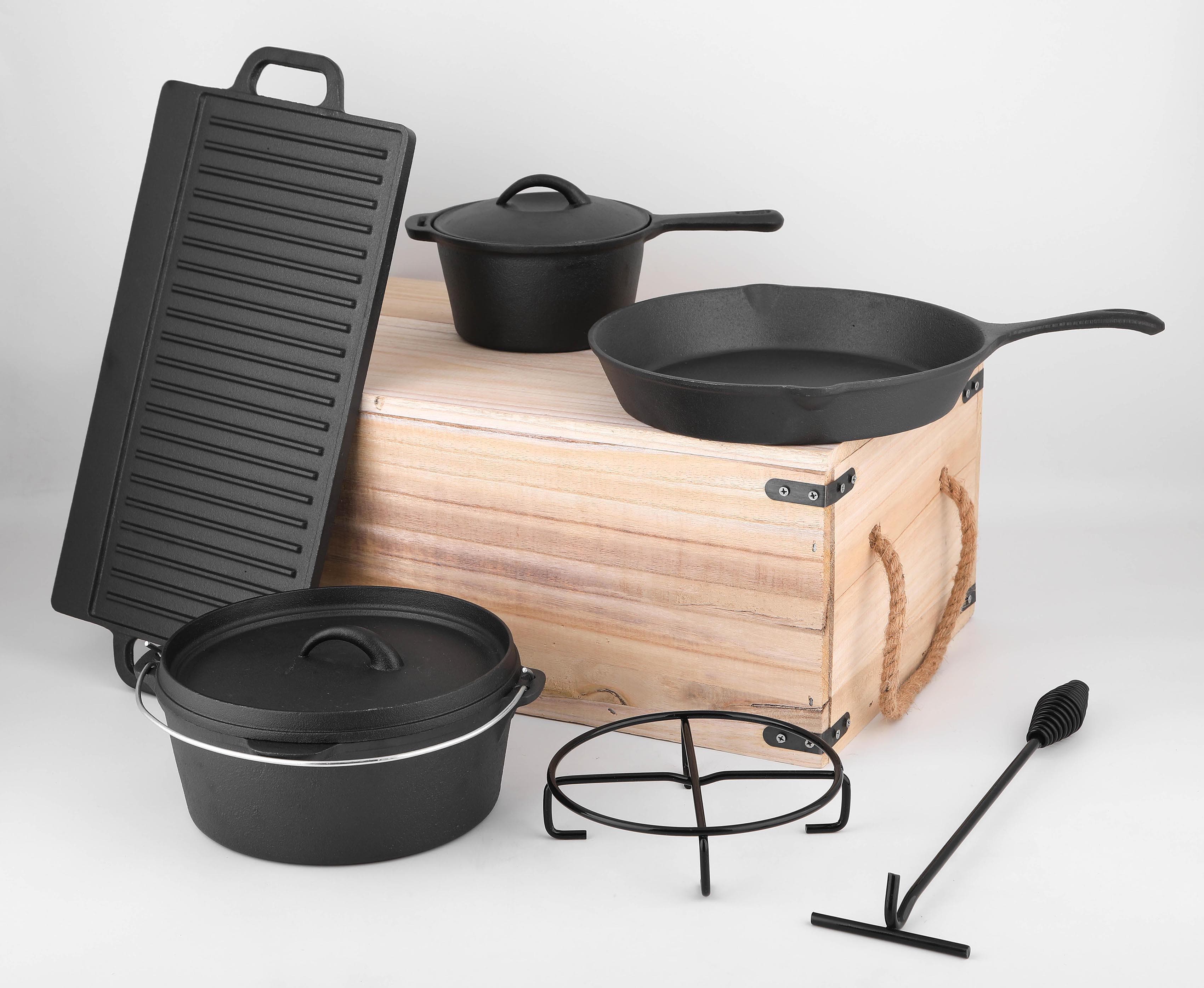 CARL SCHMIDT SOHN Dutchoven-Set Parilla Schwarz Gusseisen