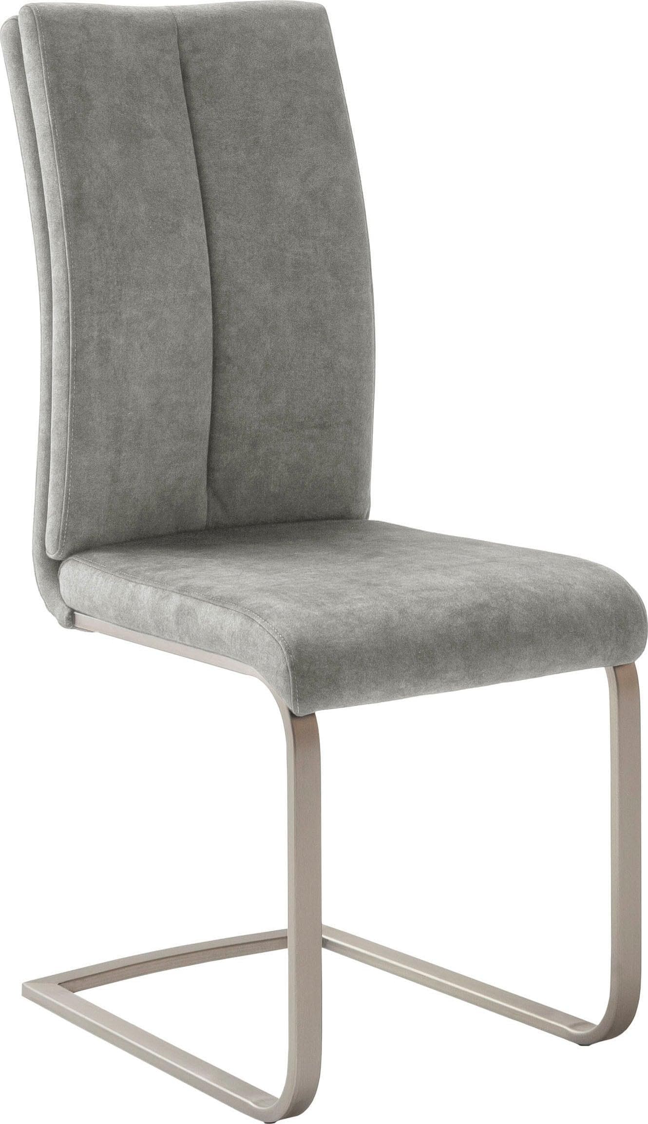 MCA Furniture Esszimmerstuhl Hudson - Freischwinger Set in Grau