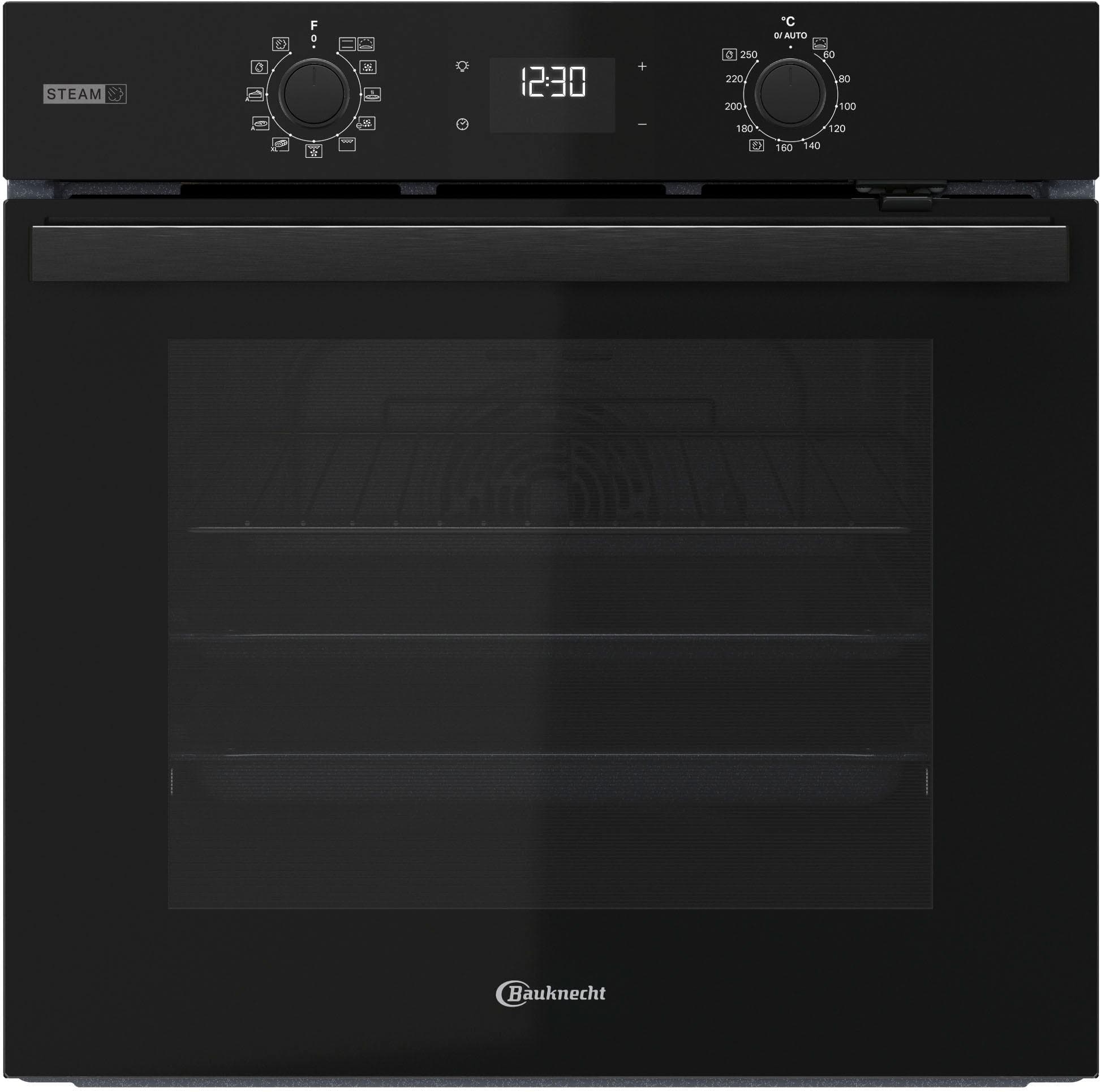 BAUKNECHT Einbaubackofen BBA2S85HU1K Schwarz Gentle Steam