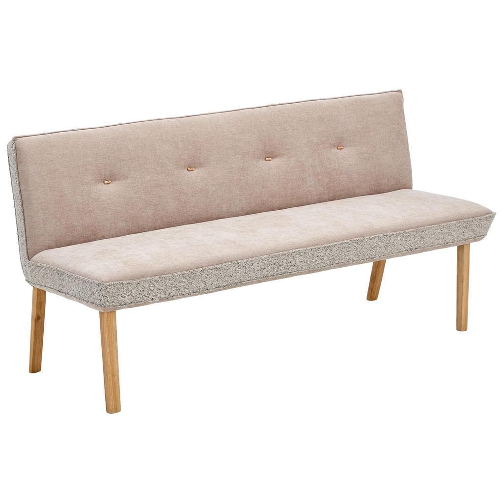 Linea Natura Sitzbank Taupe Hellbraun Eiche Vollmassiv 2-3-Sitzer