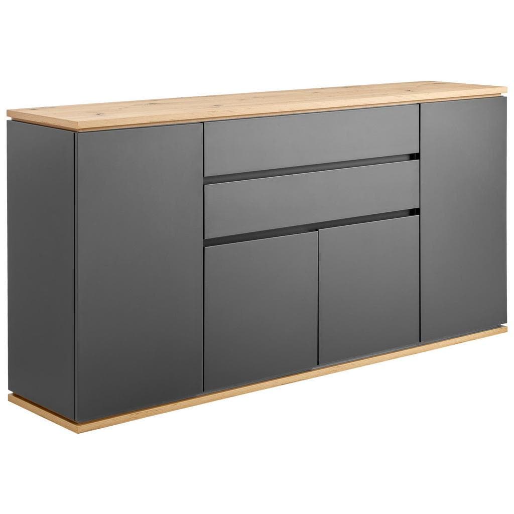 Xora Sideboard Graphit Eiche Artisan Holzwerkstoff 5 Fächer 2 Schubladen