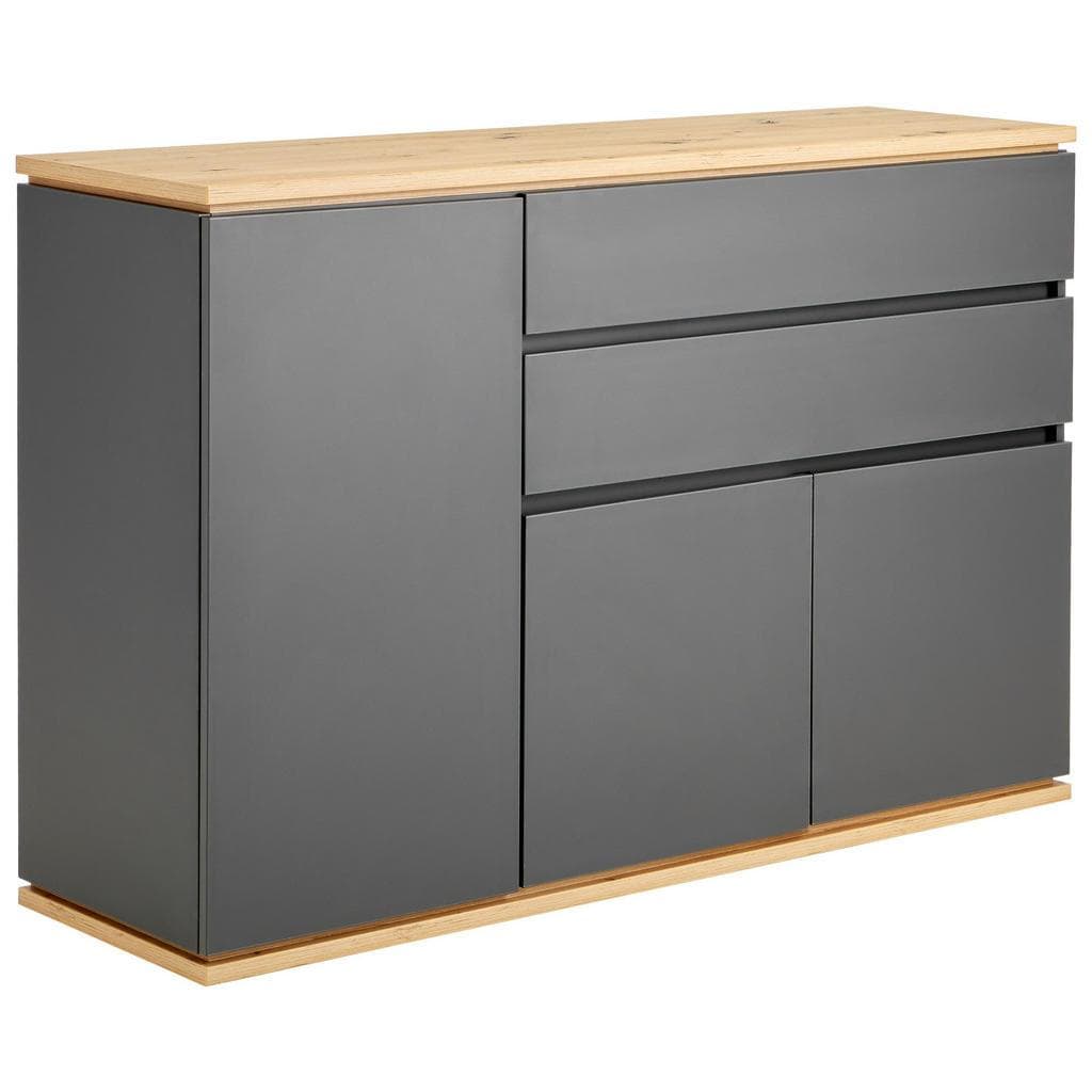 Xora Sideboard Graphit Eiche Artisan Holzwerkstoff 3 Fächer 2 Schubladen