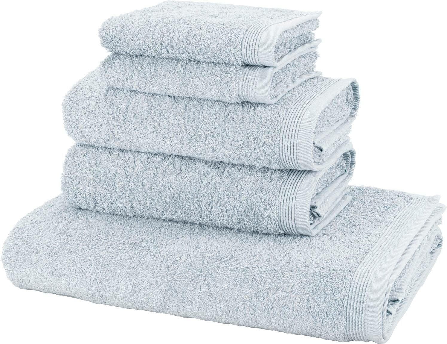 Möve Handtuch Set Basic 5-tlg. Silber Walkfrottier 100% Baumwolle