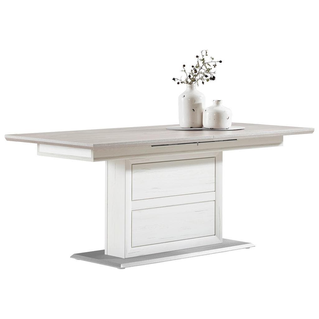 Hom`in Esstisch Grau Weiß Holzwerkstoff Rechteckig Ausziehbar