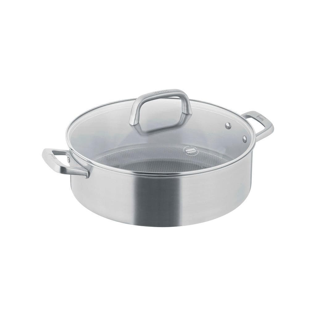 Berndes Servierpfanne Tricion Resist B.nature Metall 5,5 L rund hitzebeständige Griffe backofengeeignet PTFE-frei energiesparend