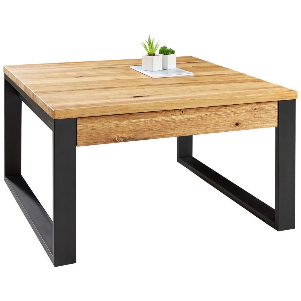 Novel Couchtisch Schwarz Eiche Massiv 1 Schublade
