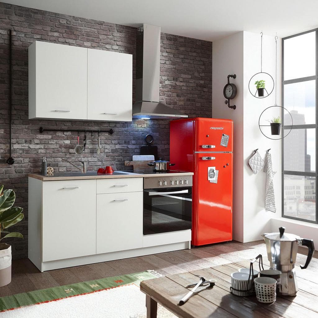 Carryhome Küchenleerblock Weiß Sonoma Eiche Holzwerkstoff 1 Schublade