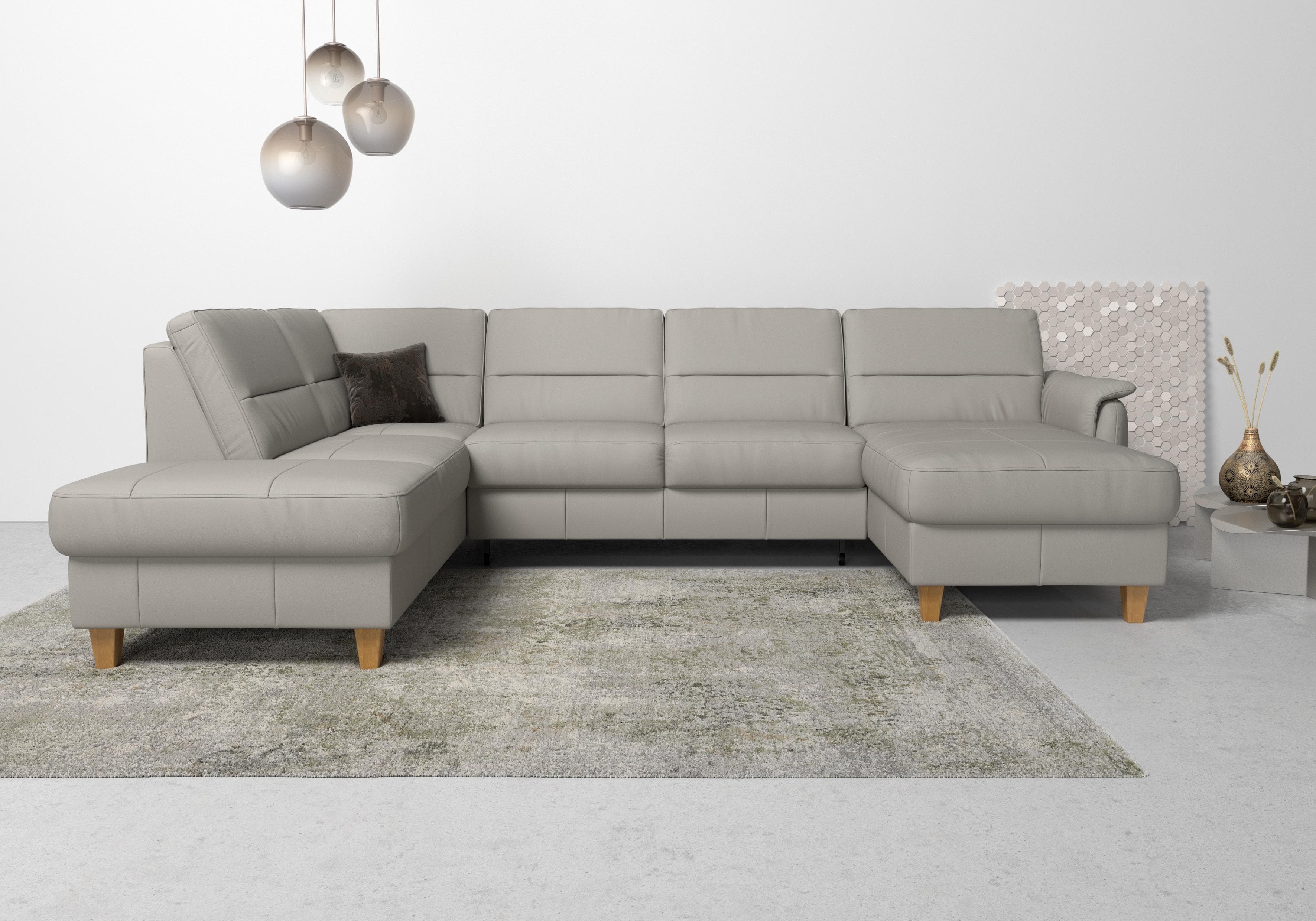 Home Affaire Wohnlandschaft Palmera U-Form Grau Microfaser