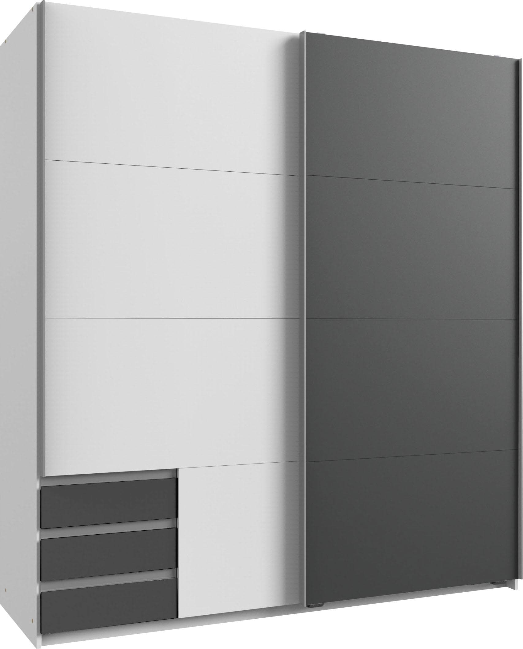 Schwebetürenschrank mit Außenschubladen - geräumige Aufbewahrungslösung
