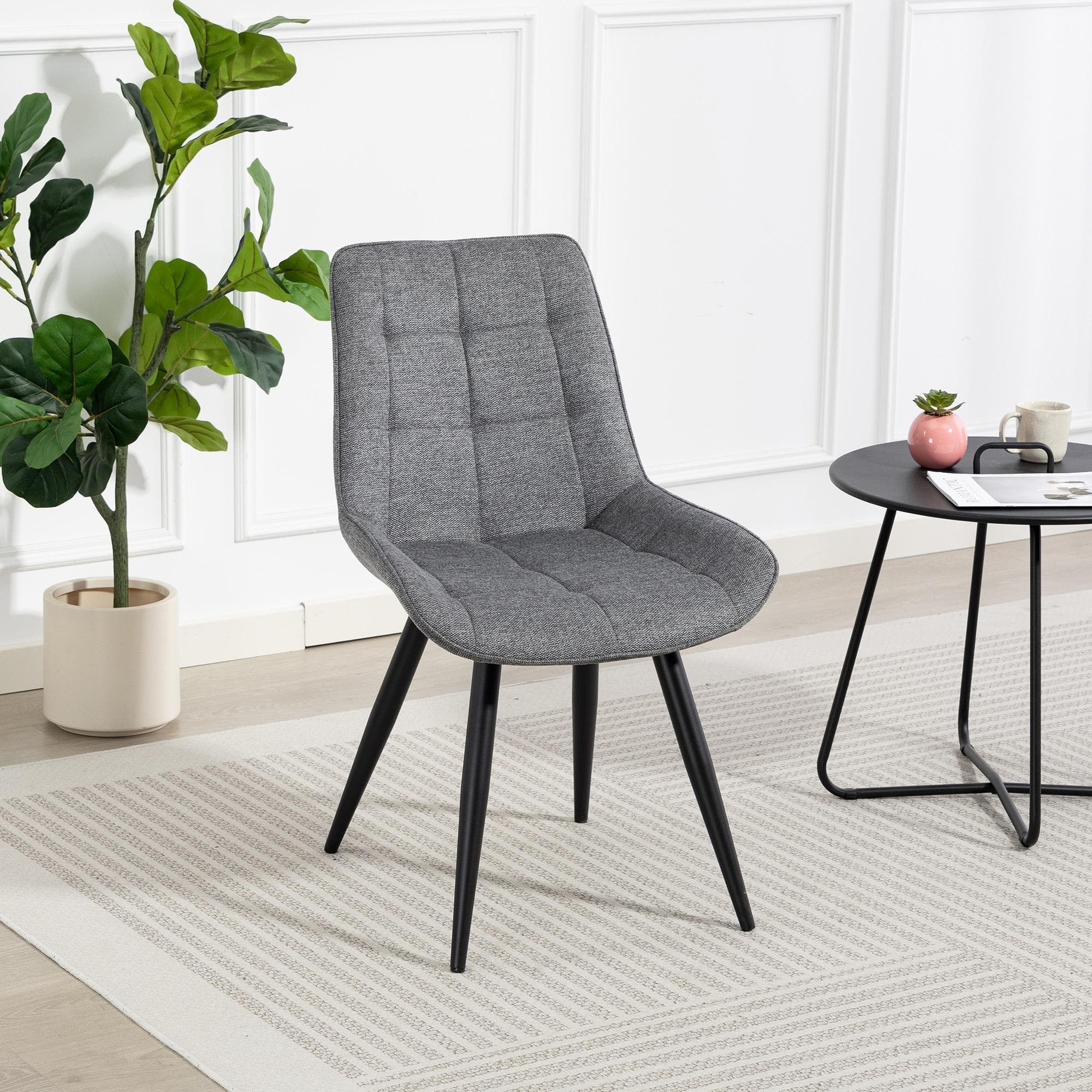 Duo Collection Esszimmerstuhl Iris 4er-Set Kieselgrau Schwarz