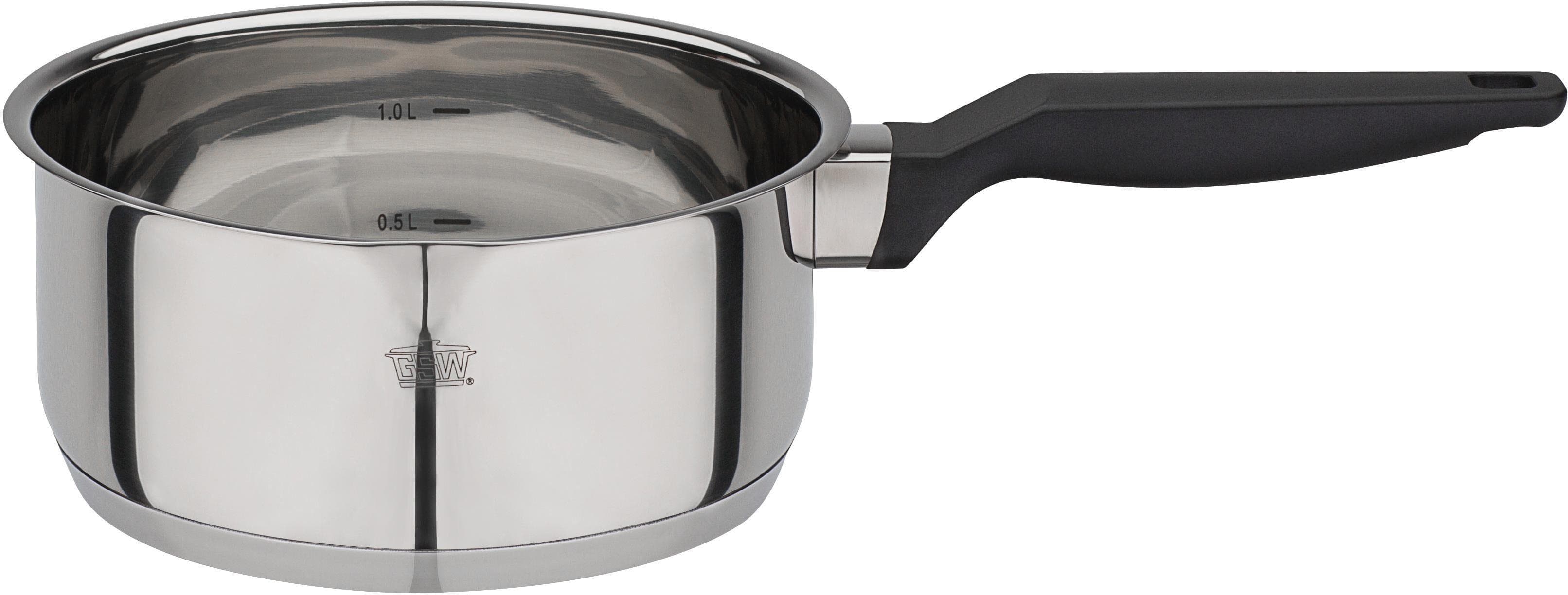 GSW Kasserolle Como Silber Edelstahl Induktion 16 cm