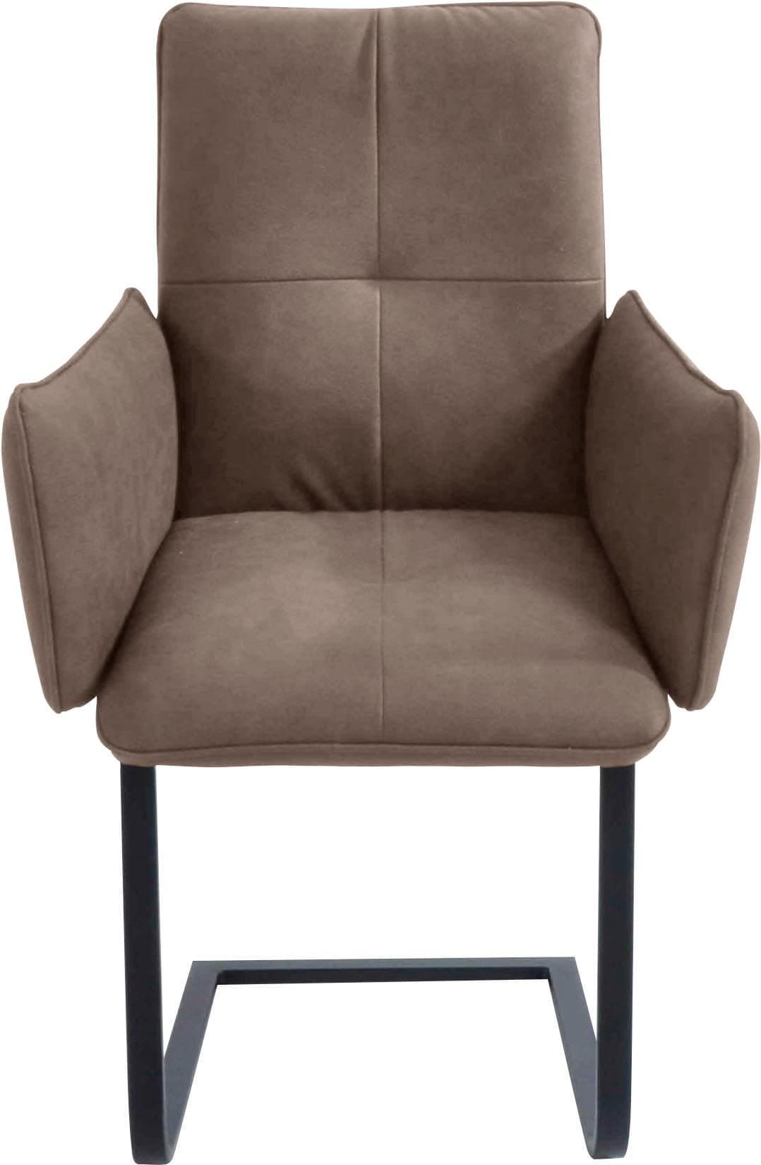 Schwarzer Metall-Freischwinger mit Steppung